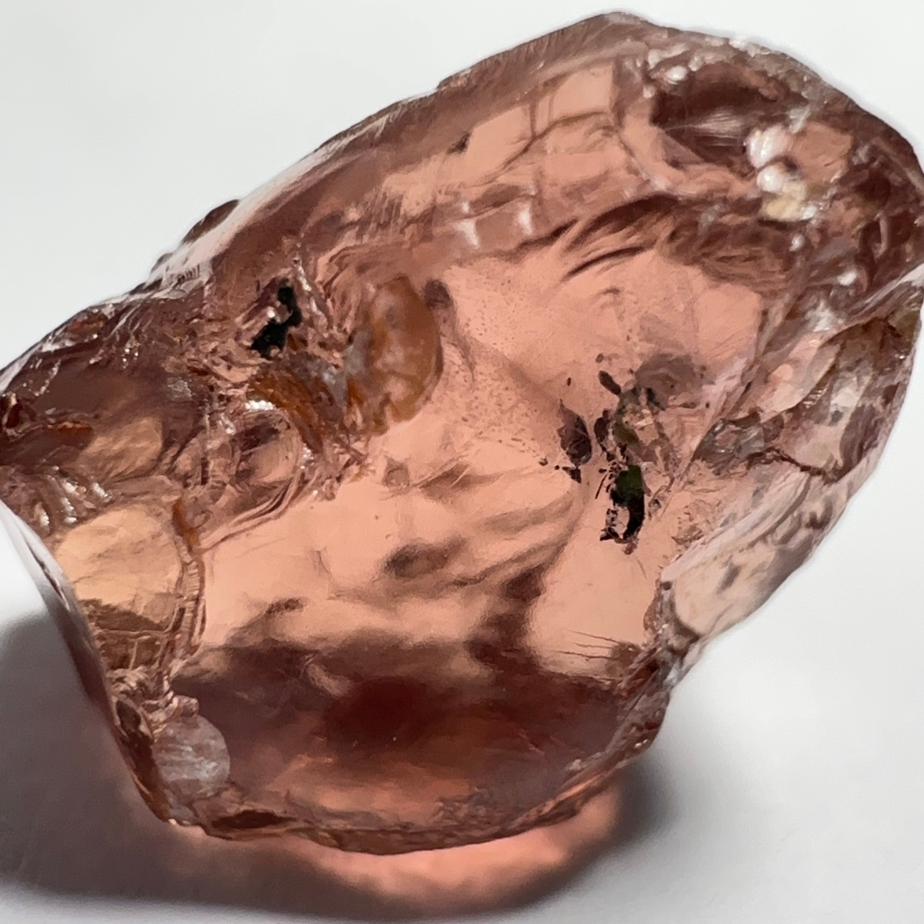 Peach Malaya Garnet, 9.06ct, vvs-if (no inclusions cracks or bubbles) with slight silk but clean to the unaided eye,  Unheated Untreated, Umba Valley Tanzania