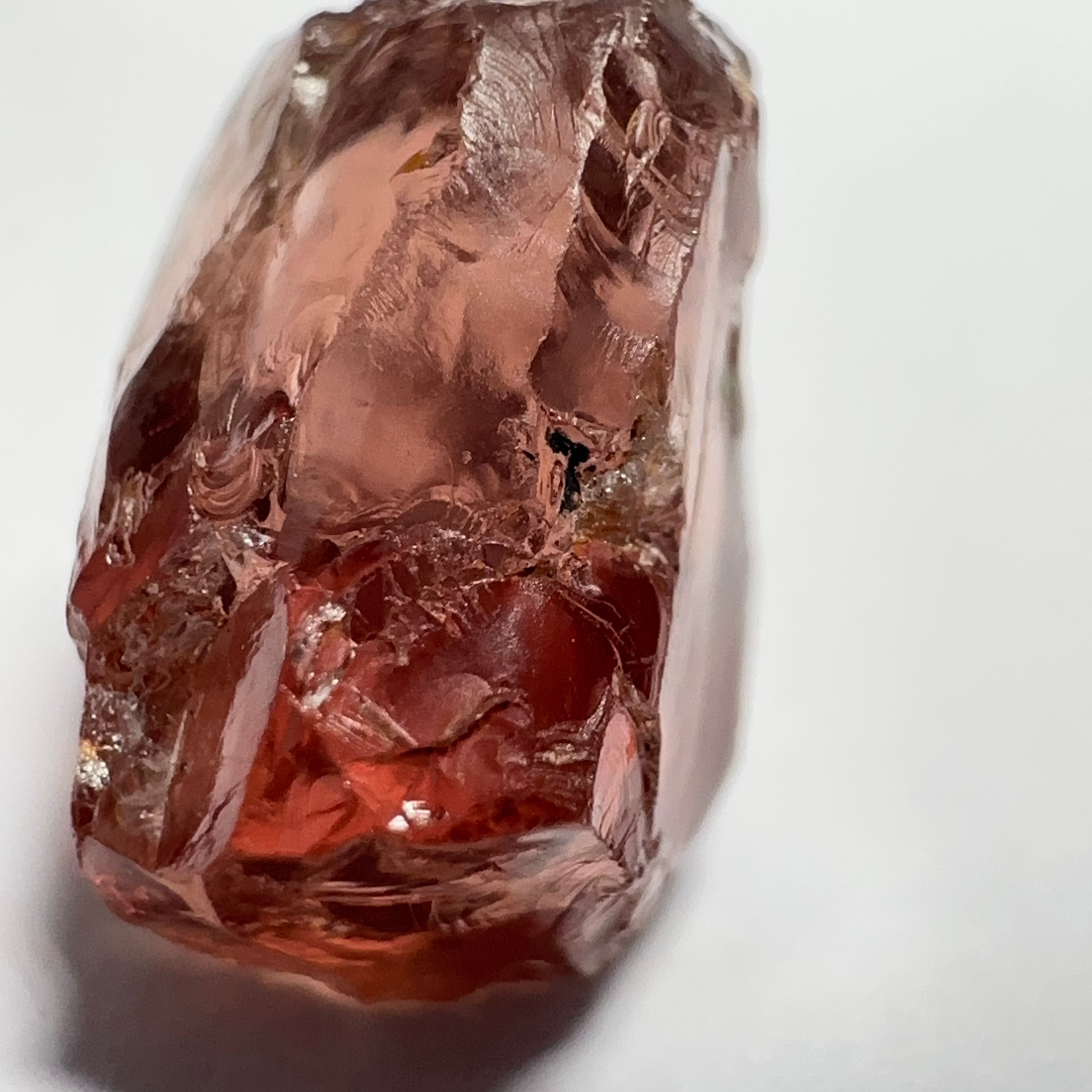 Peach Malaya Garnet, 9.06ct, vvs-if (no inclusions cracks or bubbles) with slight silk but clean to the unaided eye,  Unheated Untreated, Umba Valley Tanzania