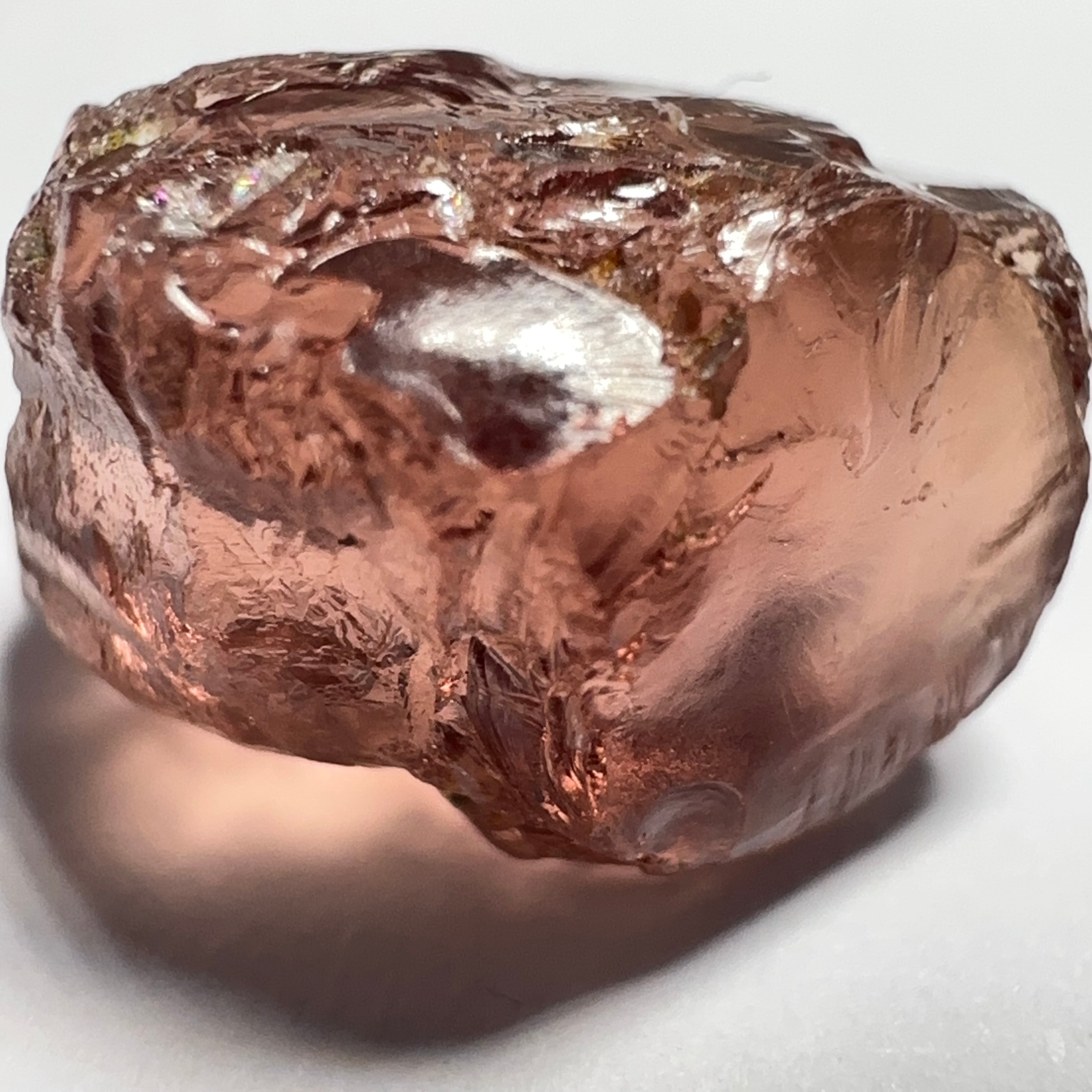 Peach Malaya Garnet, 9.06ct, vvs-if (no inclusions cracks or bubbles) with slight silk but clean to the unaided eye,  Unheated Untreated, Umba Valley Tanzania