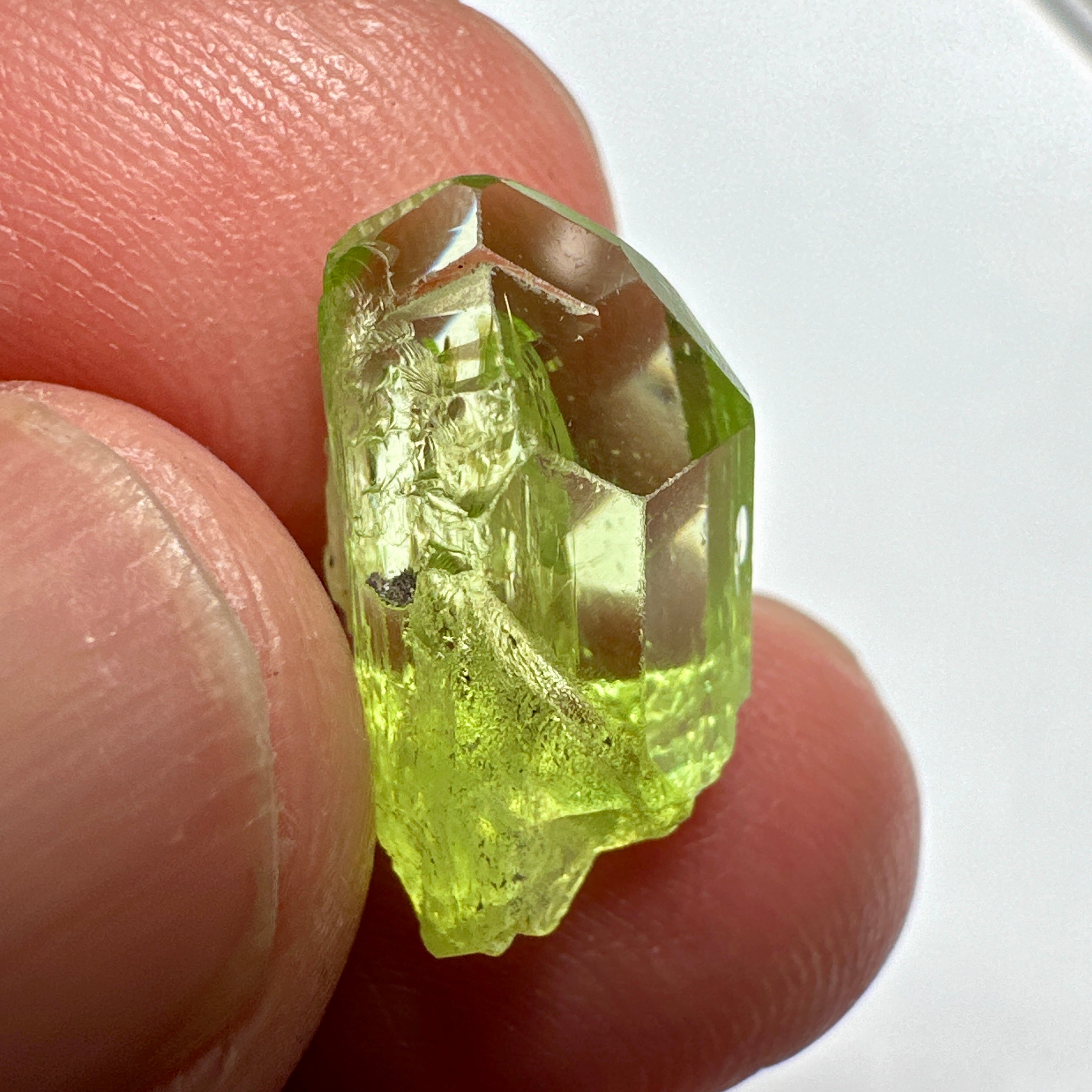 Diopside crystal, 1.5gm, Merelani, Tanzania - facetable portion