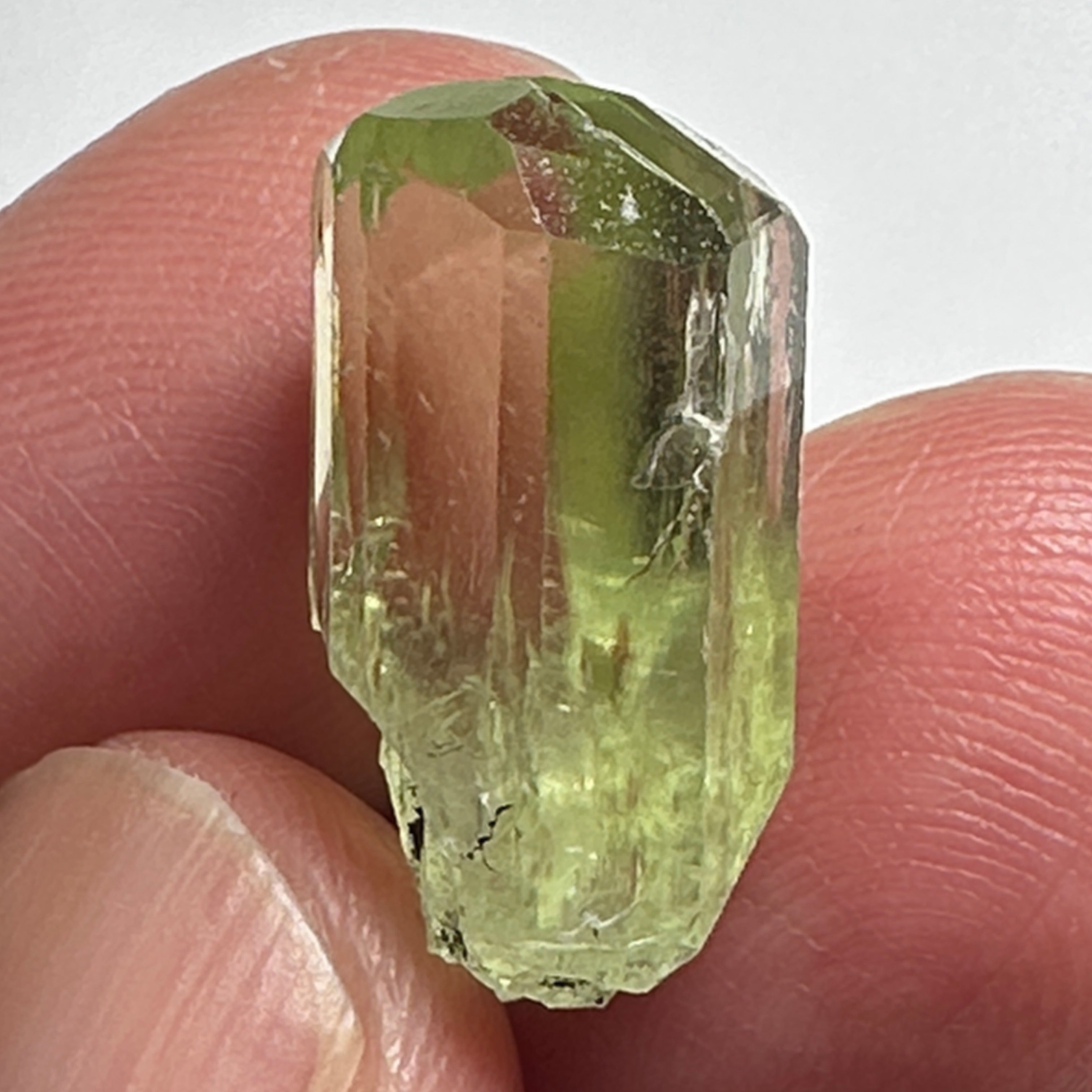 Diopside crystal, 3.3gm, Merelani, Tanzania - facetable portion