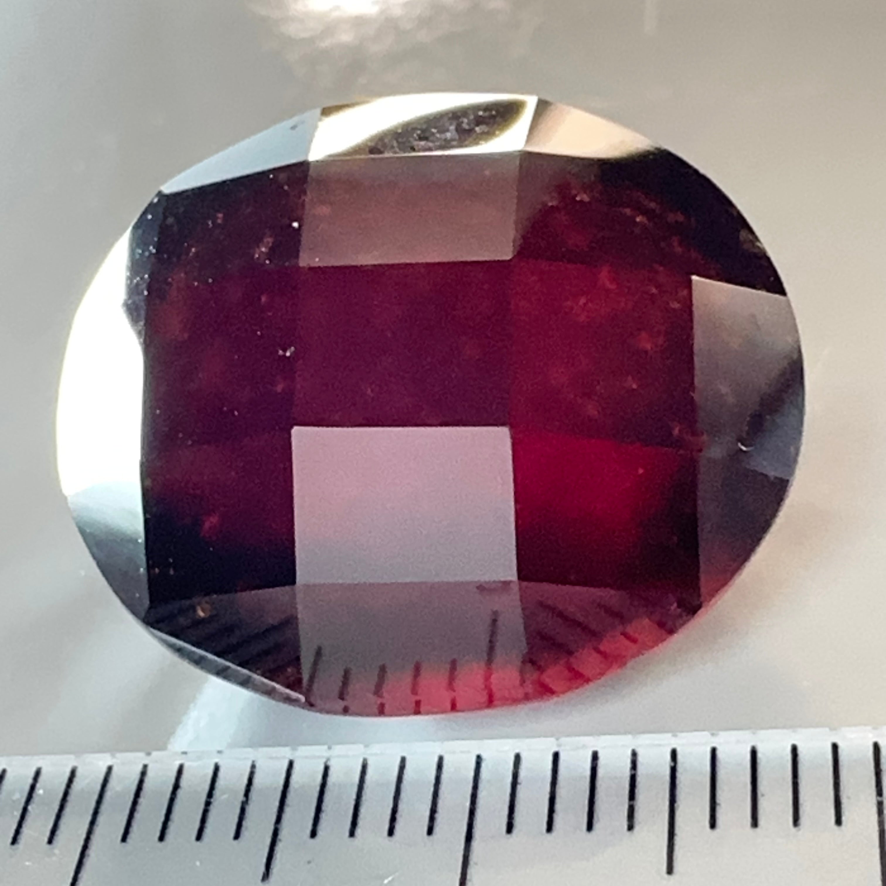 Hessonite Garnet, 33.51ct, Faceted Checkerboard Cut, Tanzania, Untreated Unheated