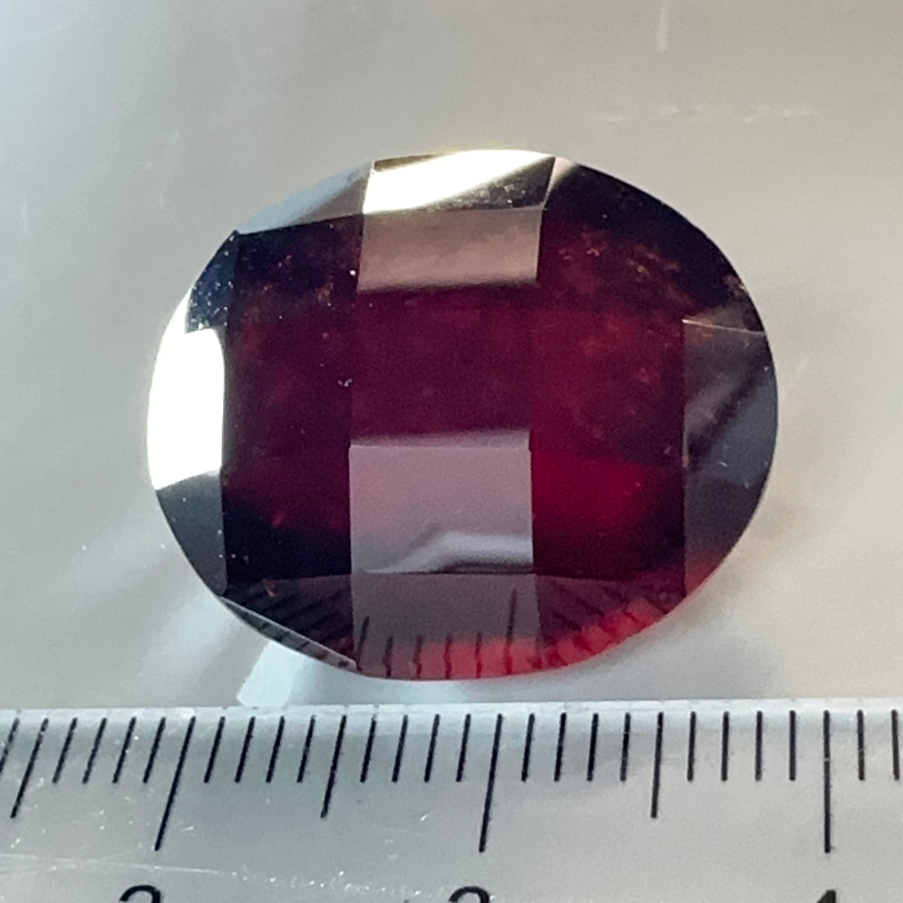 Hessonite Garnet, 33.51ct, Faceted Checkerboard Cut, Tanzania, Untreated Unheated