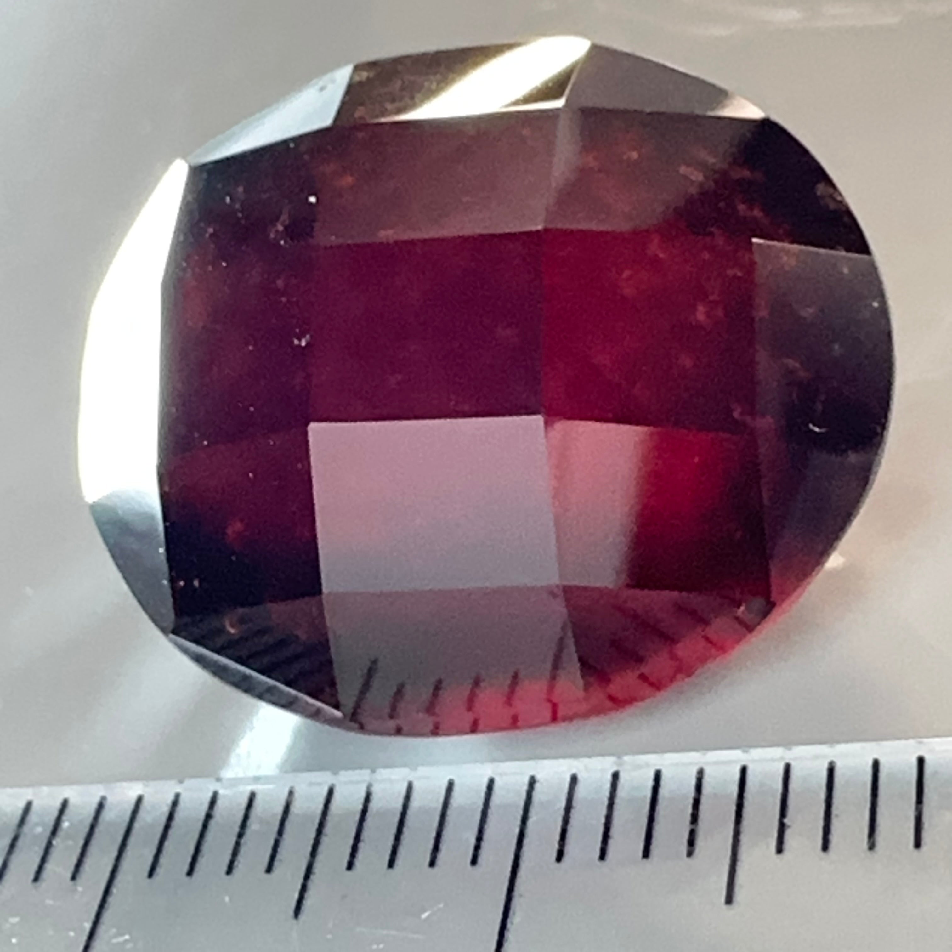 Hessonite Garnet, 33.51ct, Faceted Checkerboard Cut, Tanzania, Untreated Unheated