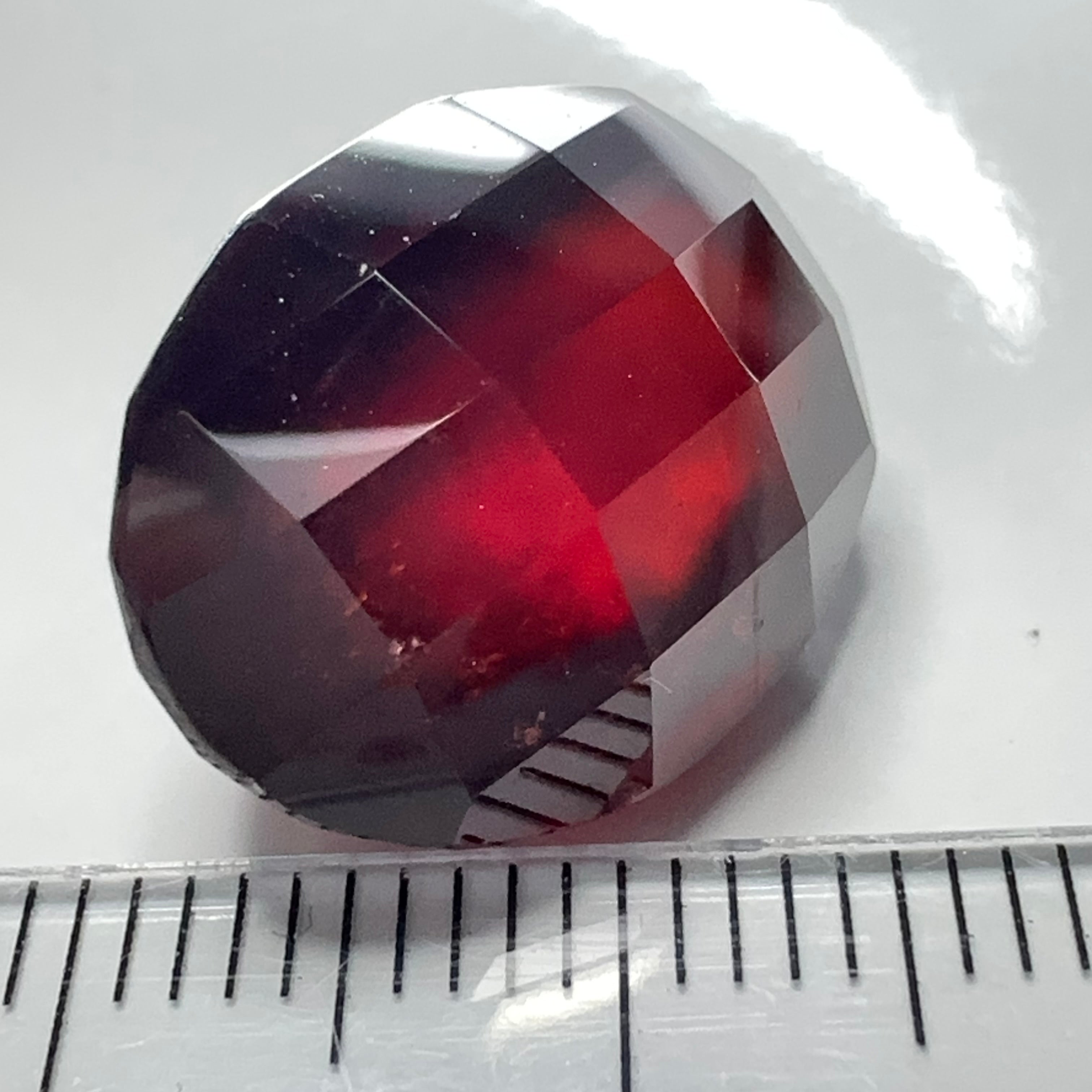 Hessonite Garnet, 19.01ct, Faceted Checkerboard Cut, Tanzania, Untreated Unheated