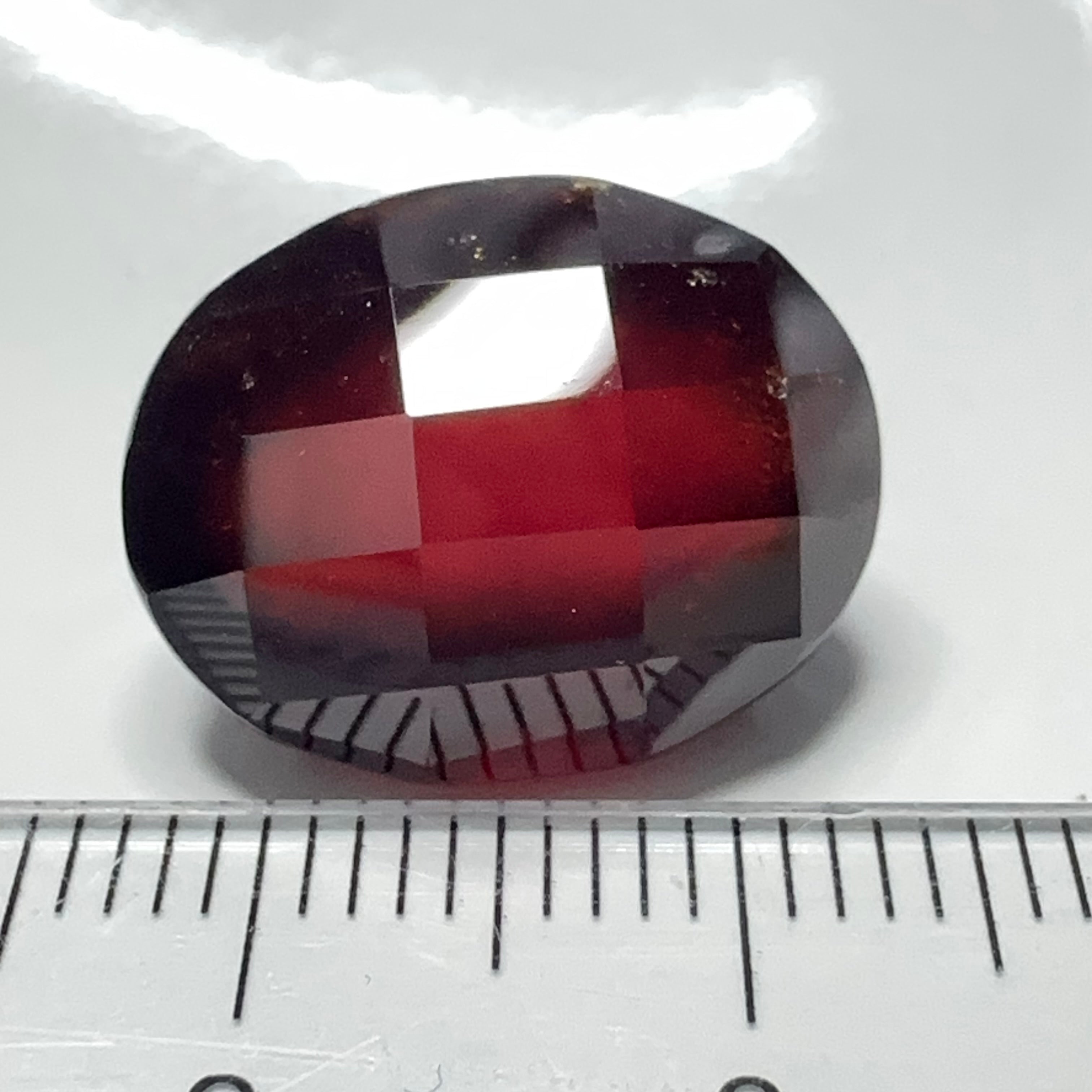 Hessonite Garnet, 19.01ct, Faceted Checkerboard Cut, Tanzania, Untreated Unheated