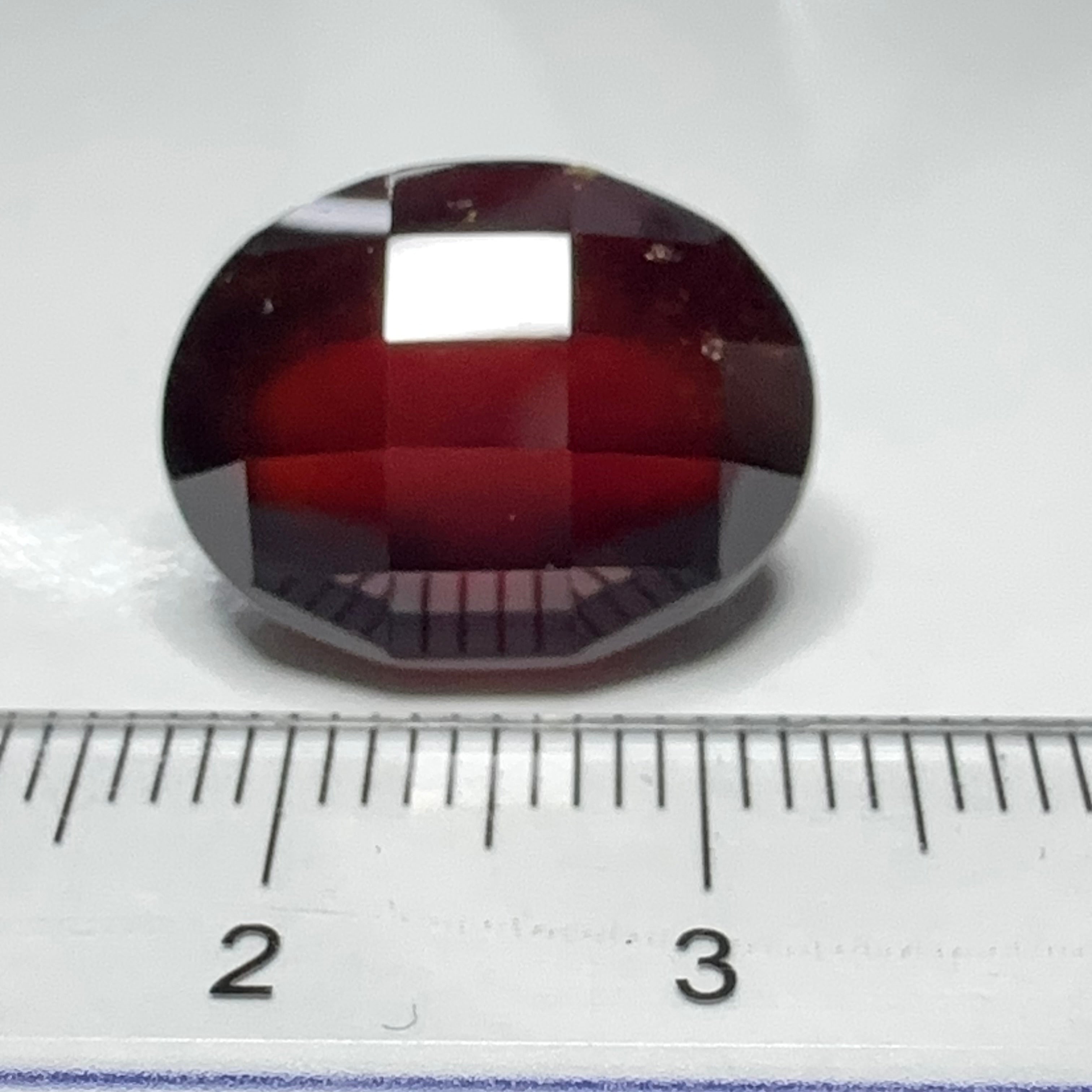 Hessonite Garnet, 19.01ct, Faceted Checkerboard Cut, Tanzania, Untreated Unheated