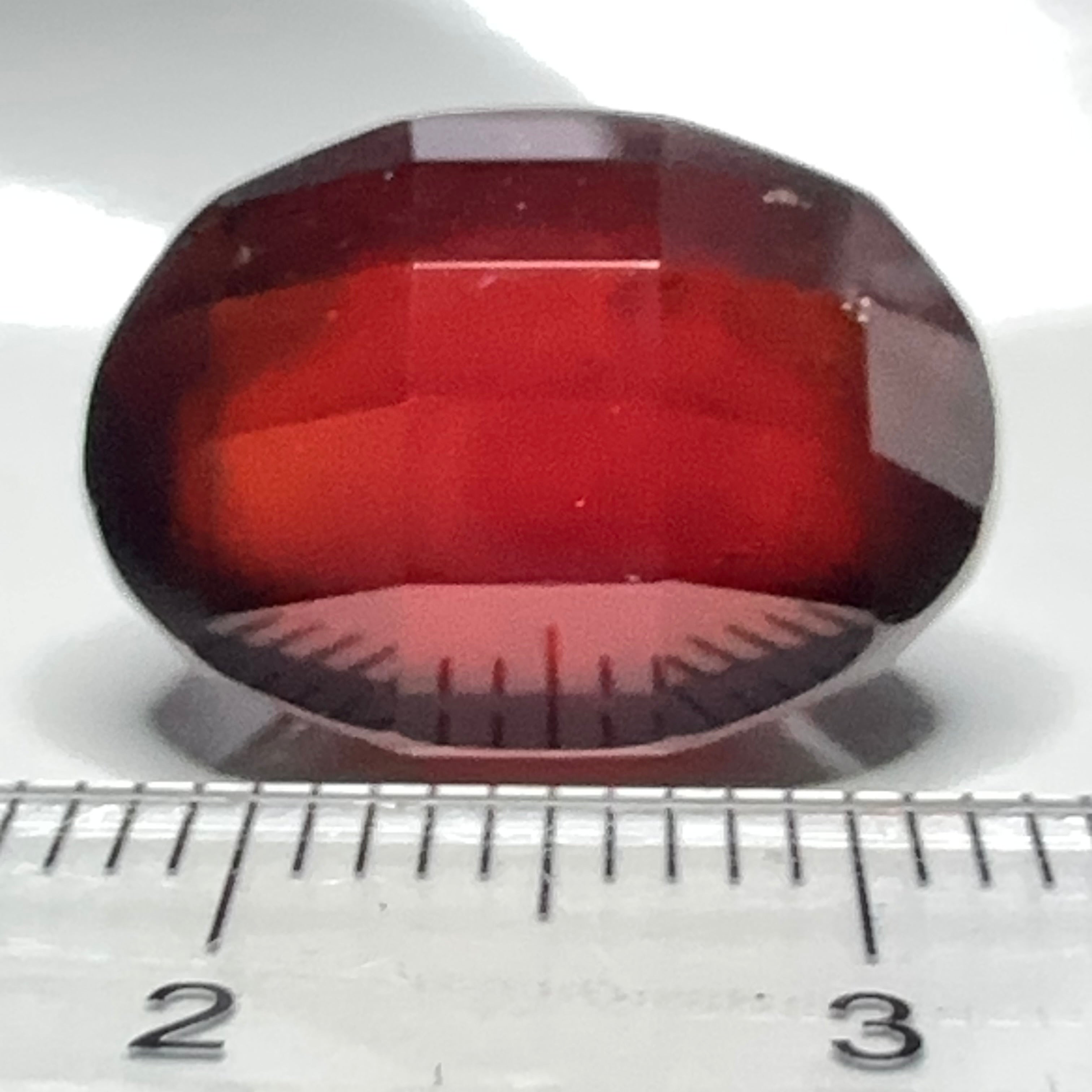 Hessonite Garnet, 19.01ct, Faceted Checkerboard Cut, Tanzania, Untreated Unheated