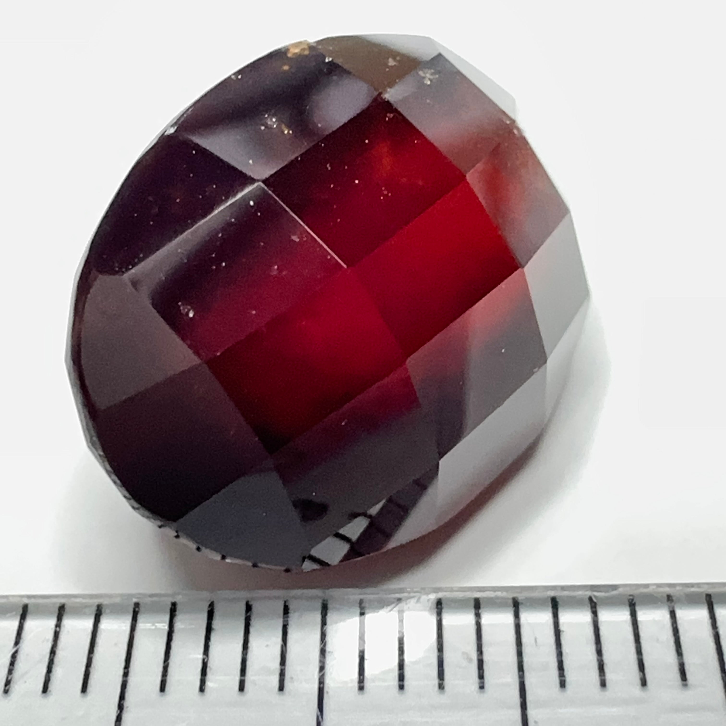 Hessonite Garnet, 19.01ct, Faceted Checkerboard Cut, Tanzania, Untreated Unheated