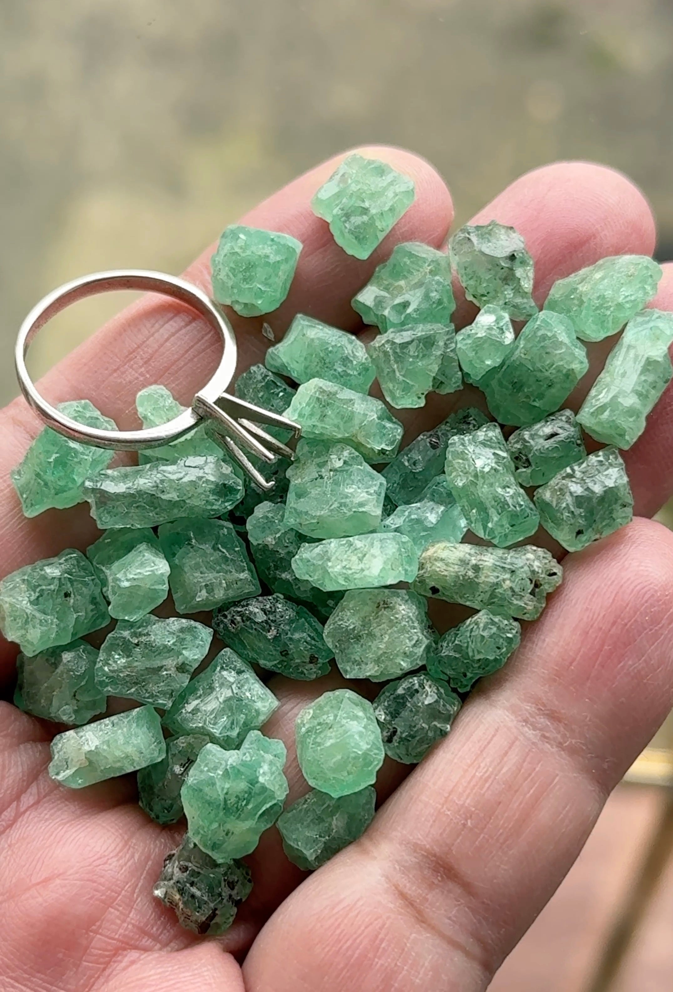 Small Emerald Crystal Specimens, Tanzania, Lake Manyara Mine, Specimen Grade, Untreated Unheated no oil, price per stone on a blind pour