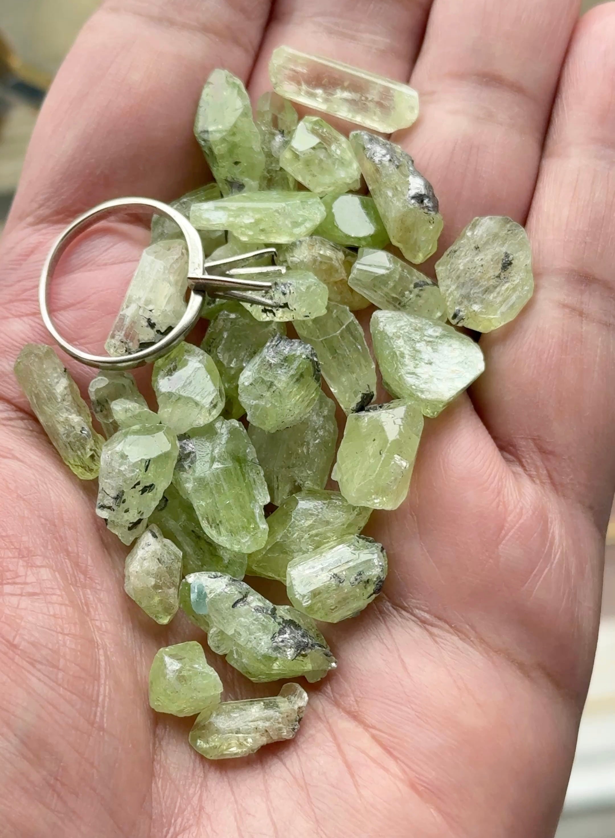 Small Chrome Vanadium Diopside Crystal Specimens, Merelani, mined with Tanzanite in the same mines, Tanzania, Specimen Grade, Untreated Unheated, price per stone on a blind pour