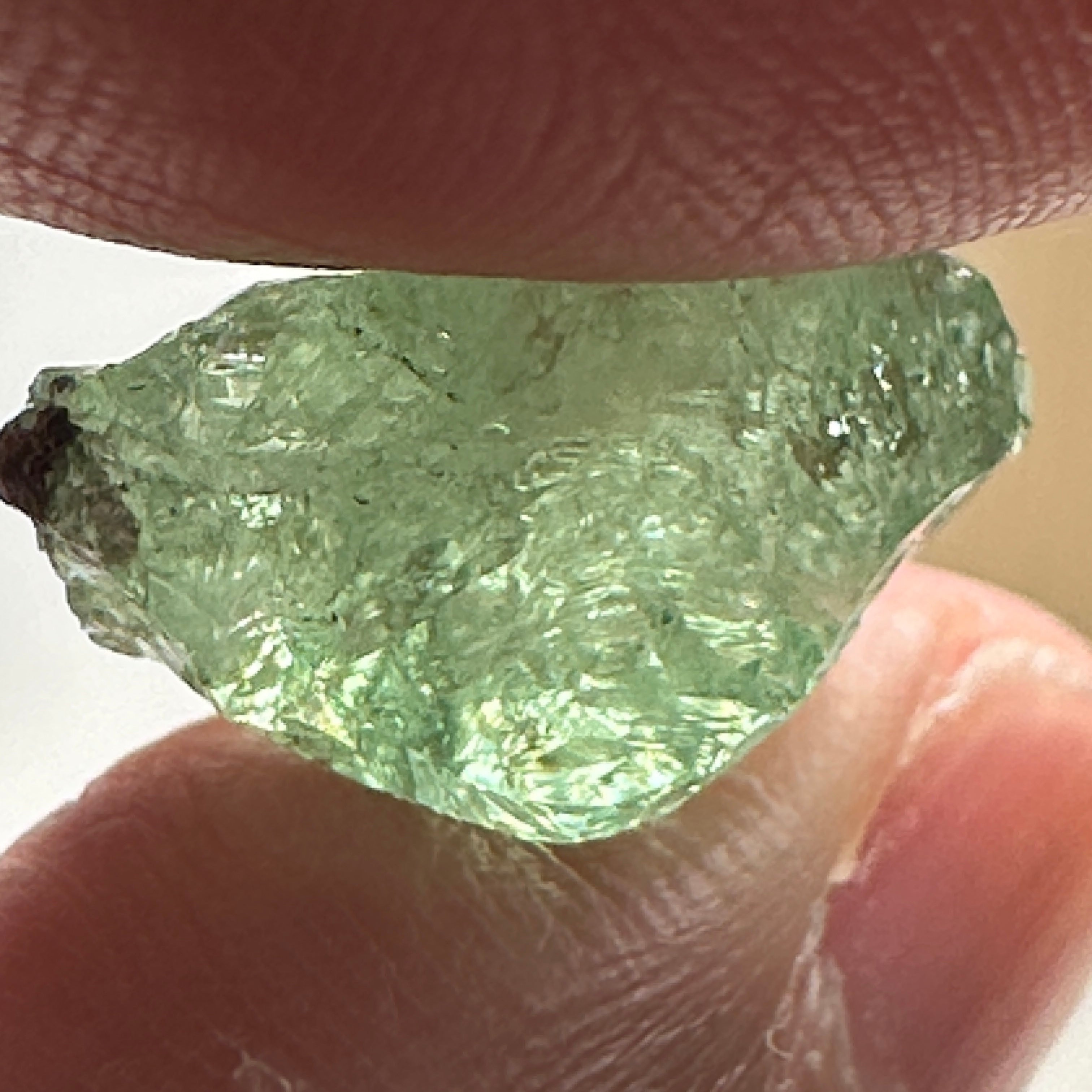 Tsavorite Crystal 12.49ct, Facetable Portions Inside/ also good for a cab, probably needs to be split in two, Tanzania, Untreated Unheated