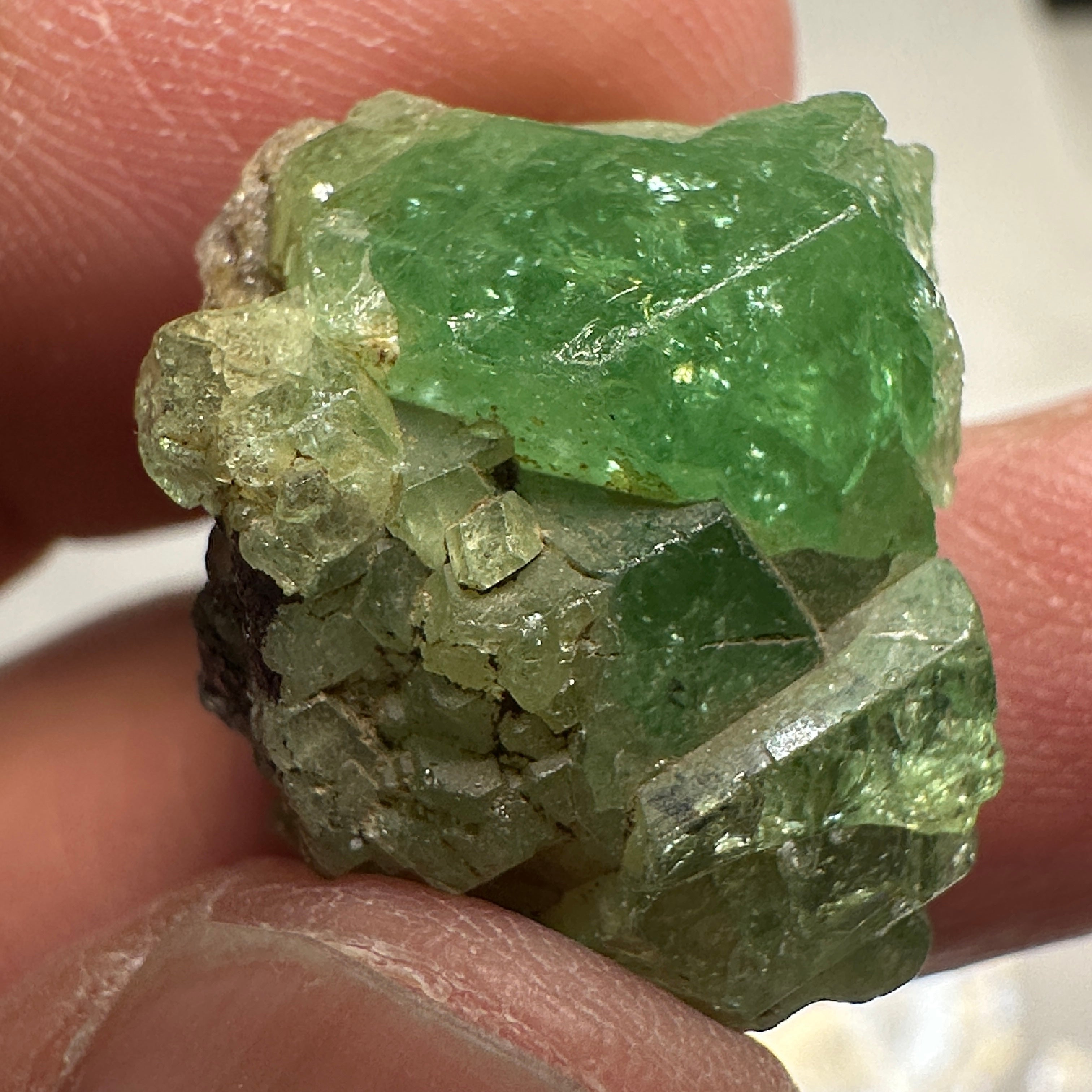 Tsavorite Crystal on Matrix. 31.22ct, Merelani. Tanzania, Untreated Unheated