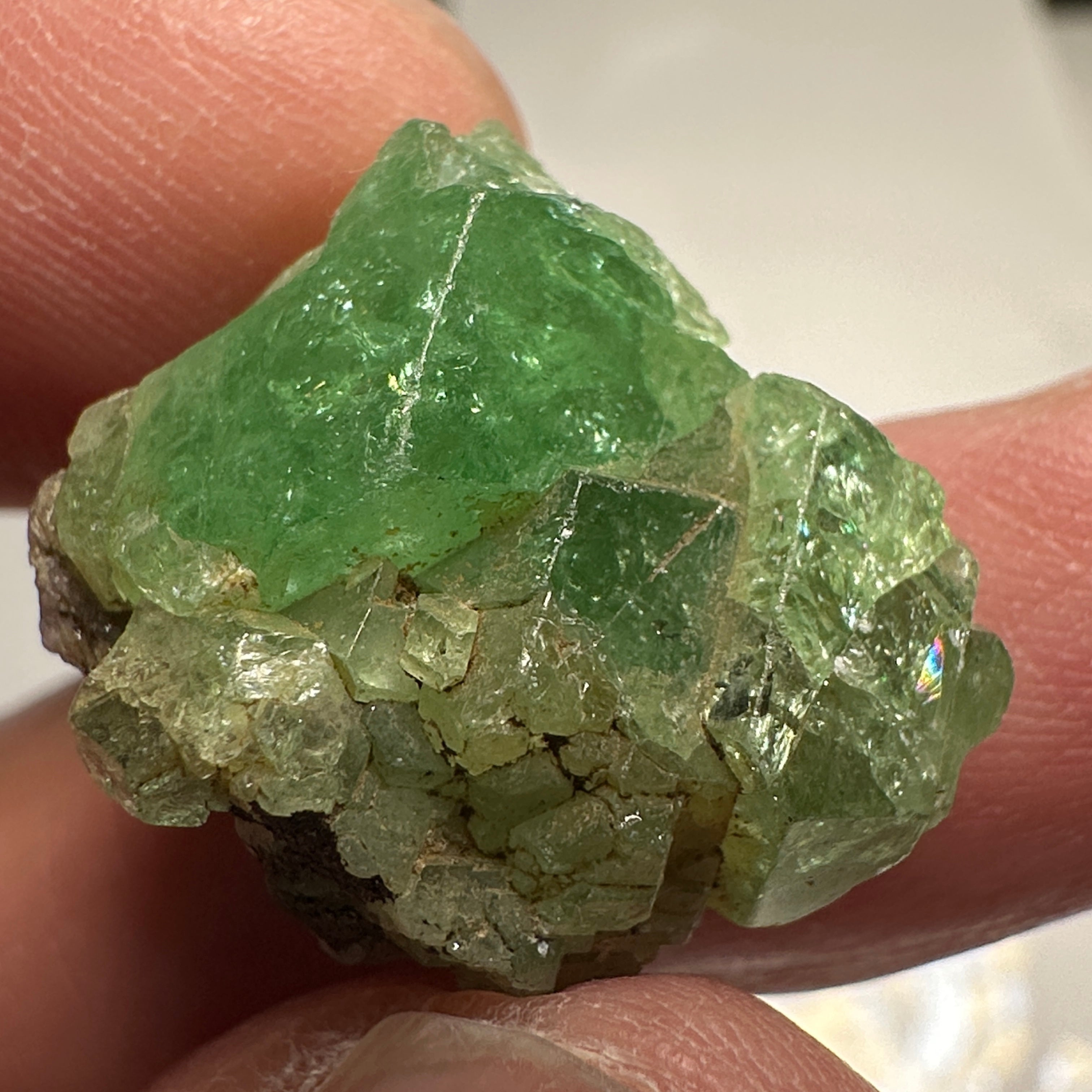 Tsavorite Crystal on Matrix. 31.22ct, Merelani. Tanzania, Untreated Unheated