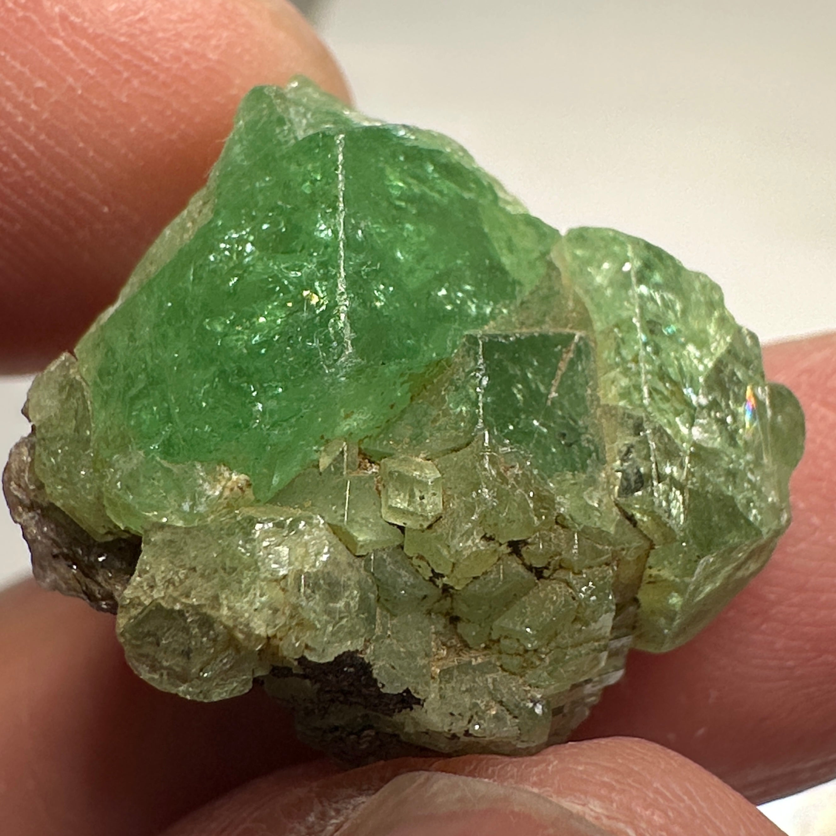 Tsavorite Crystal on Matrix. 31.22ct, Merelani. Tanzania, Untreated Unheated