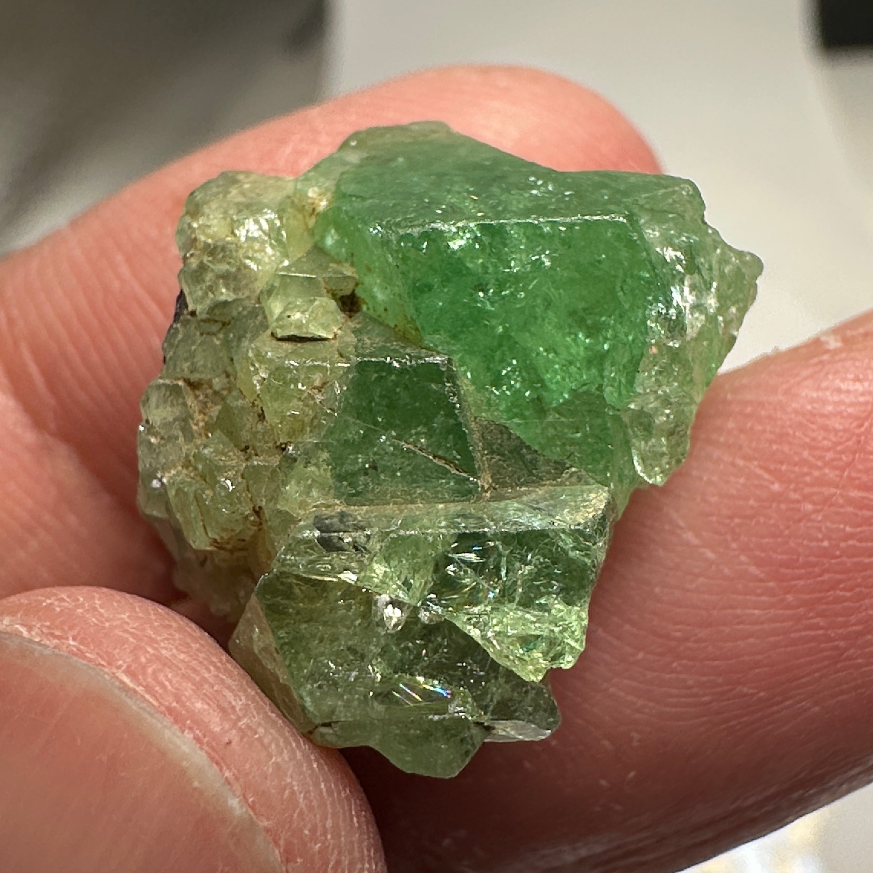 Tsavorite Crystal on Matrix. 31.22ct, Merelani. Tanzania, Untreated Unheated