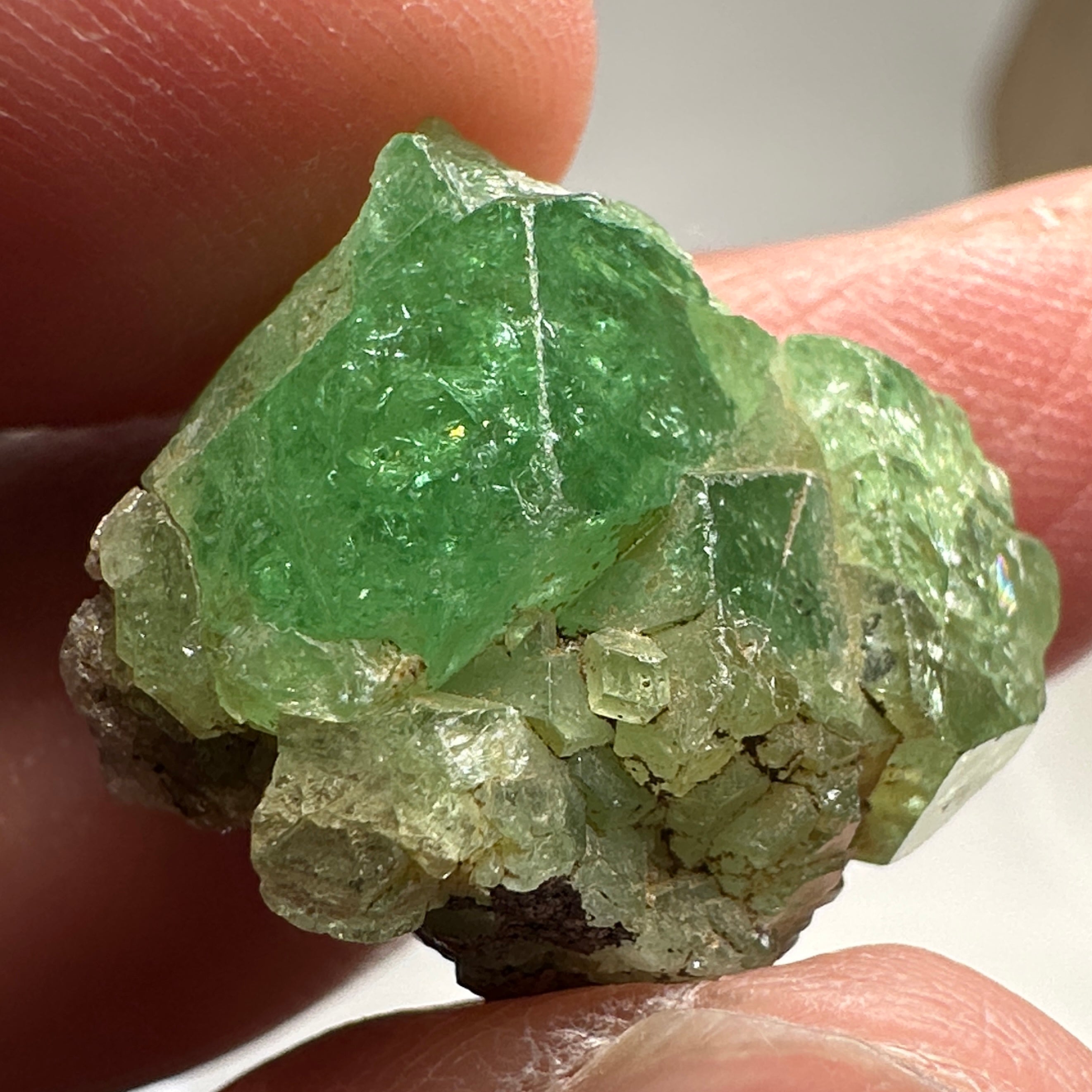 Tsavorite Crystal on Matrix. 31.22ct, Merelani. Tanzania, Untreated Unheated