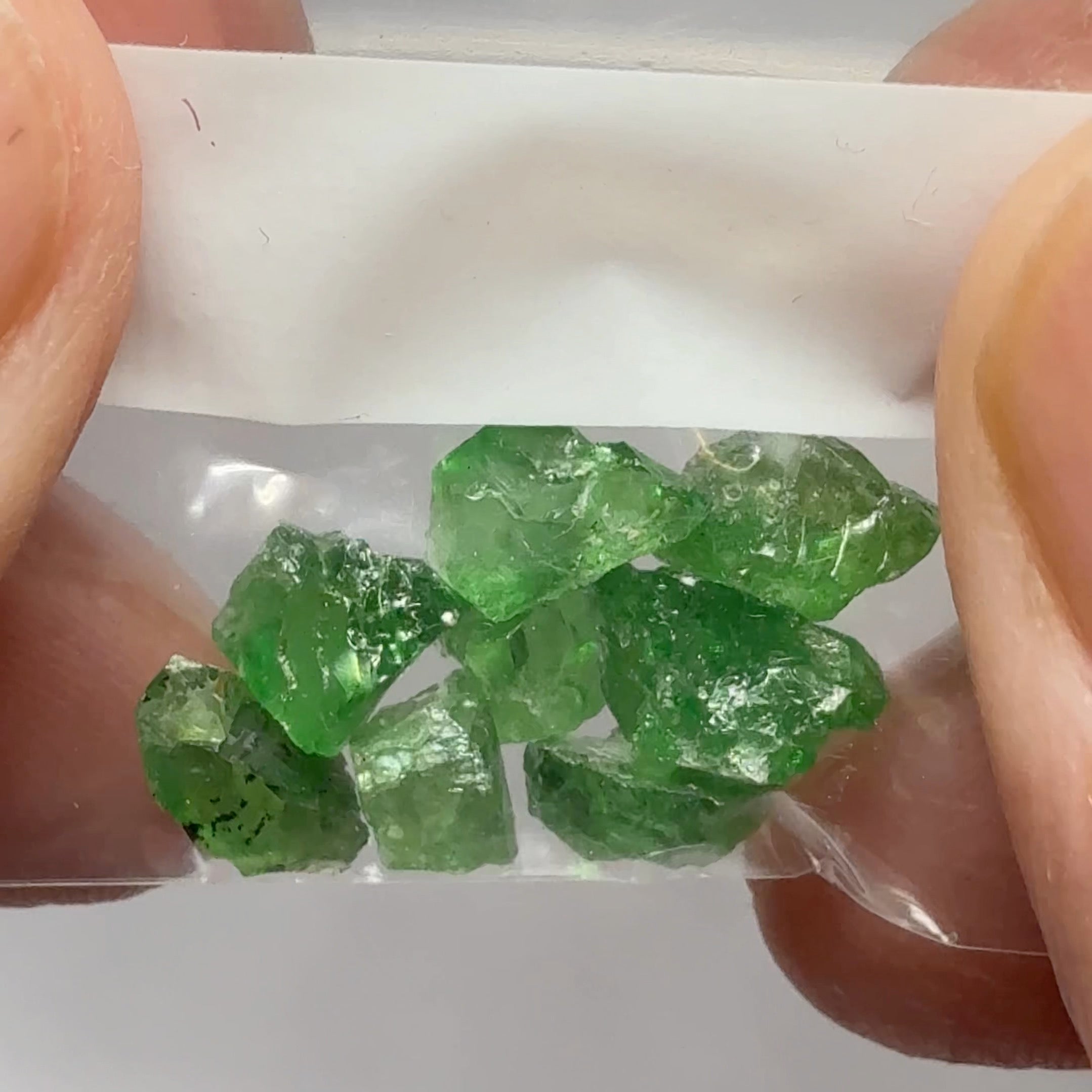 Tsavorite Garnet Lot, 9.62ct, Tanzania, Untreated Unheated, 8pcs, just above 1ct av. VS-Si