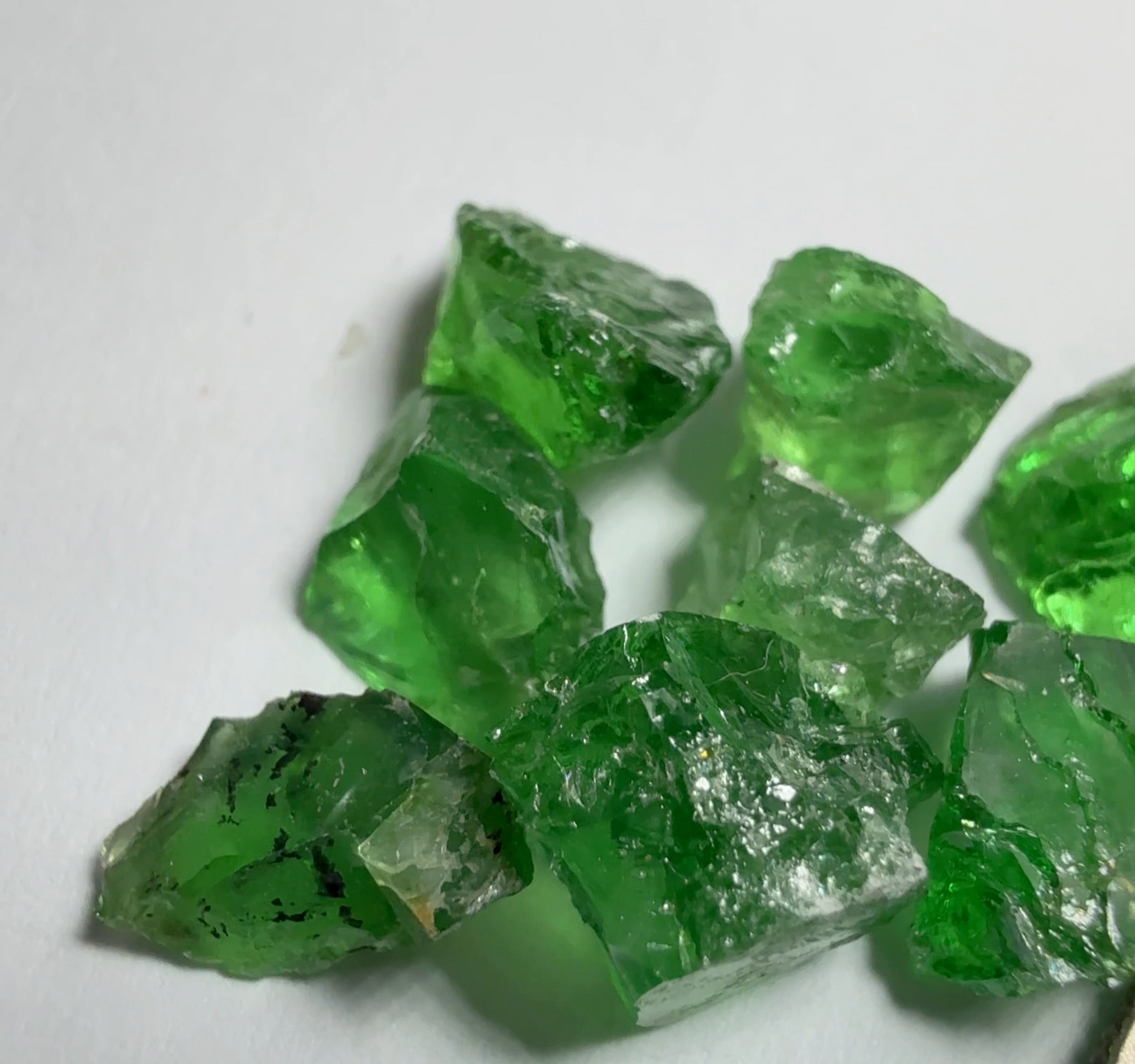 Tsavorite Garnet Lot, 9.62ct, Tanzania, Untreated Unheated, 8pcs, just above 1ct av. VS-Si