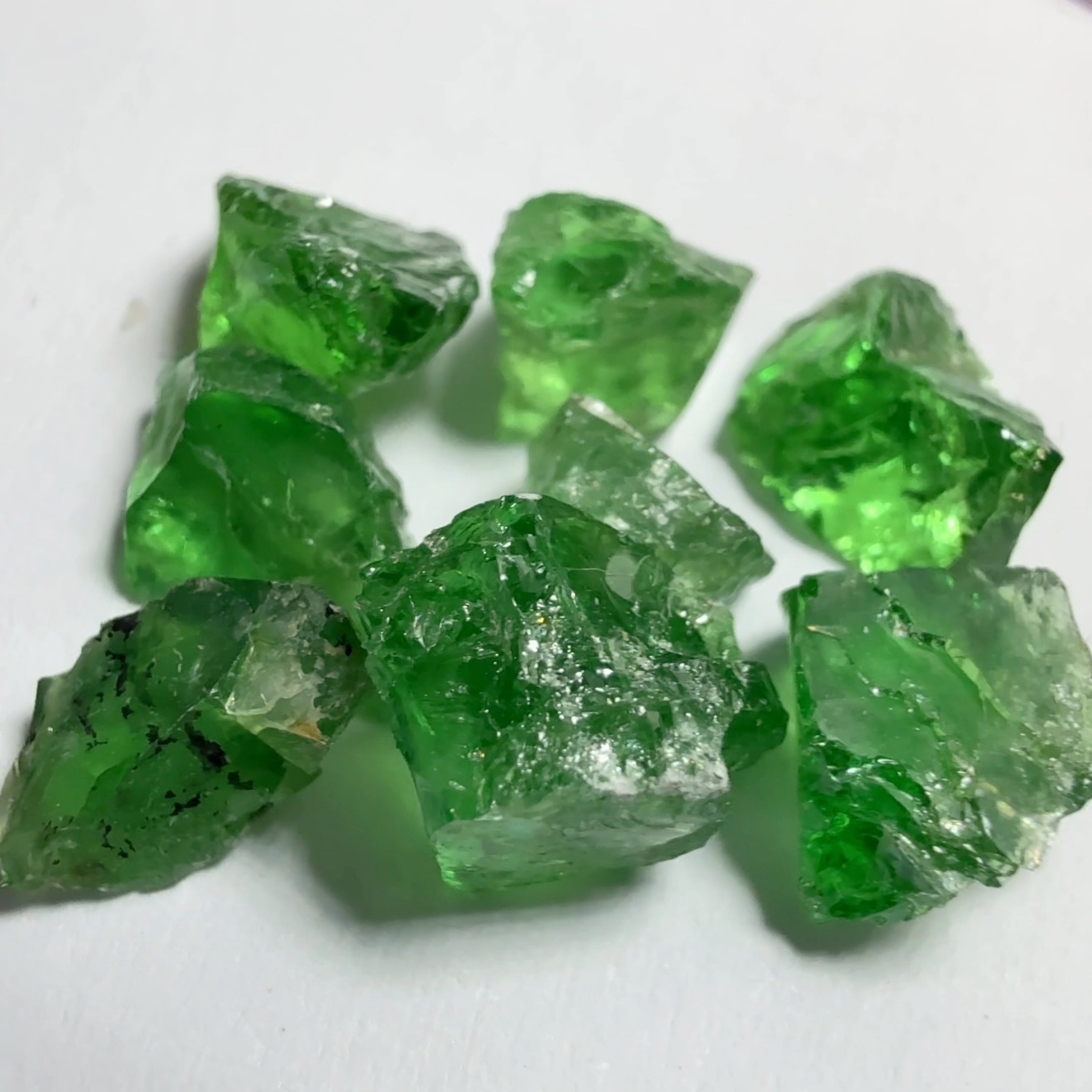 Tsavorite Garnet Lot, 9.62ct, Tanzania, Untreated Unheated, 8pcs, just above 1ct av. VS-Si