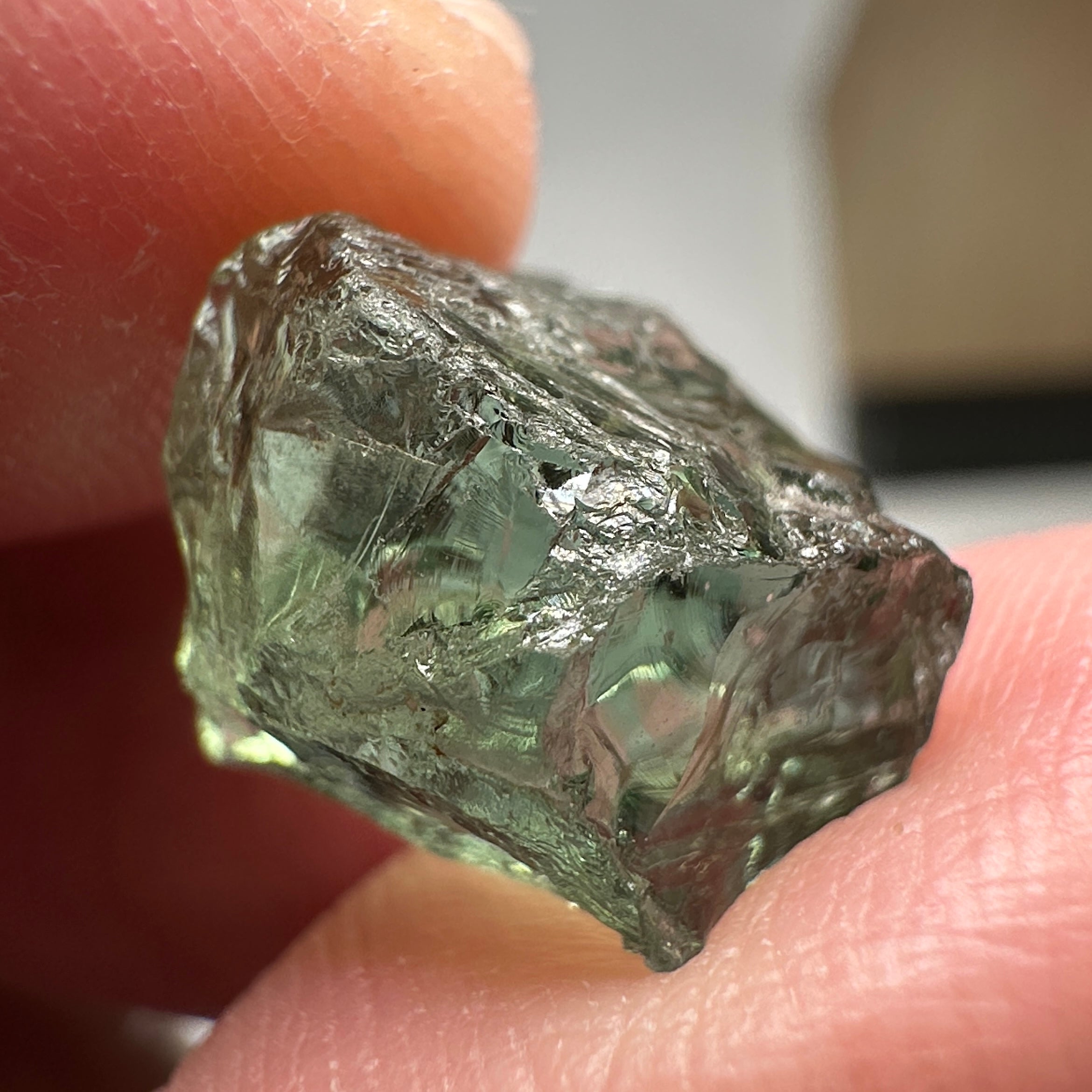 Apatite, 12.97ct, Tanzania, Untreated Unheated, slight inclusions, lily pad like, see photos