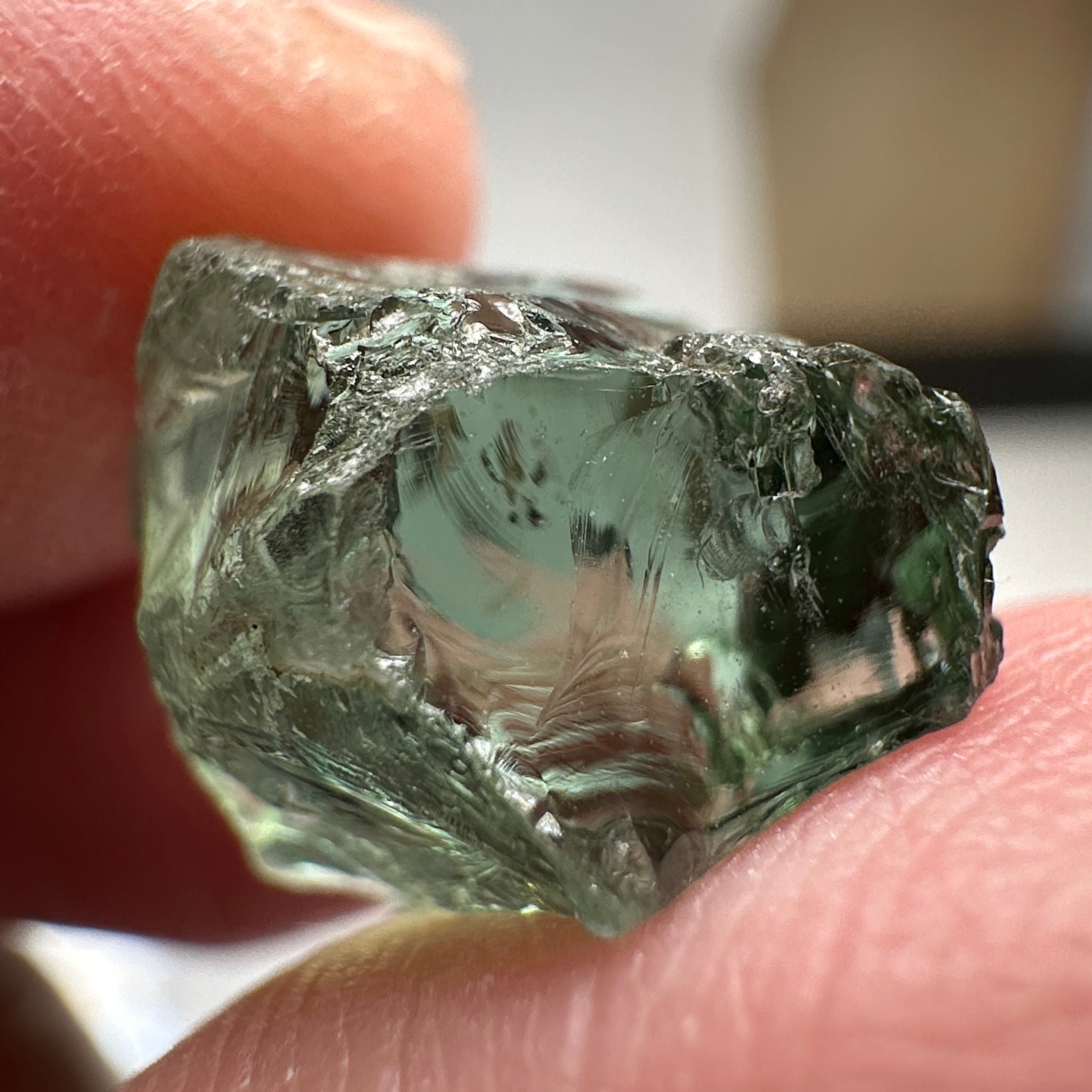 Apatite, 12.97ct, Tanzania, Untreated Unheated, slight inclusions, lily pad like, see photos