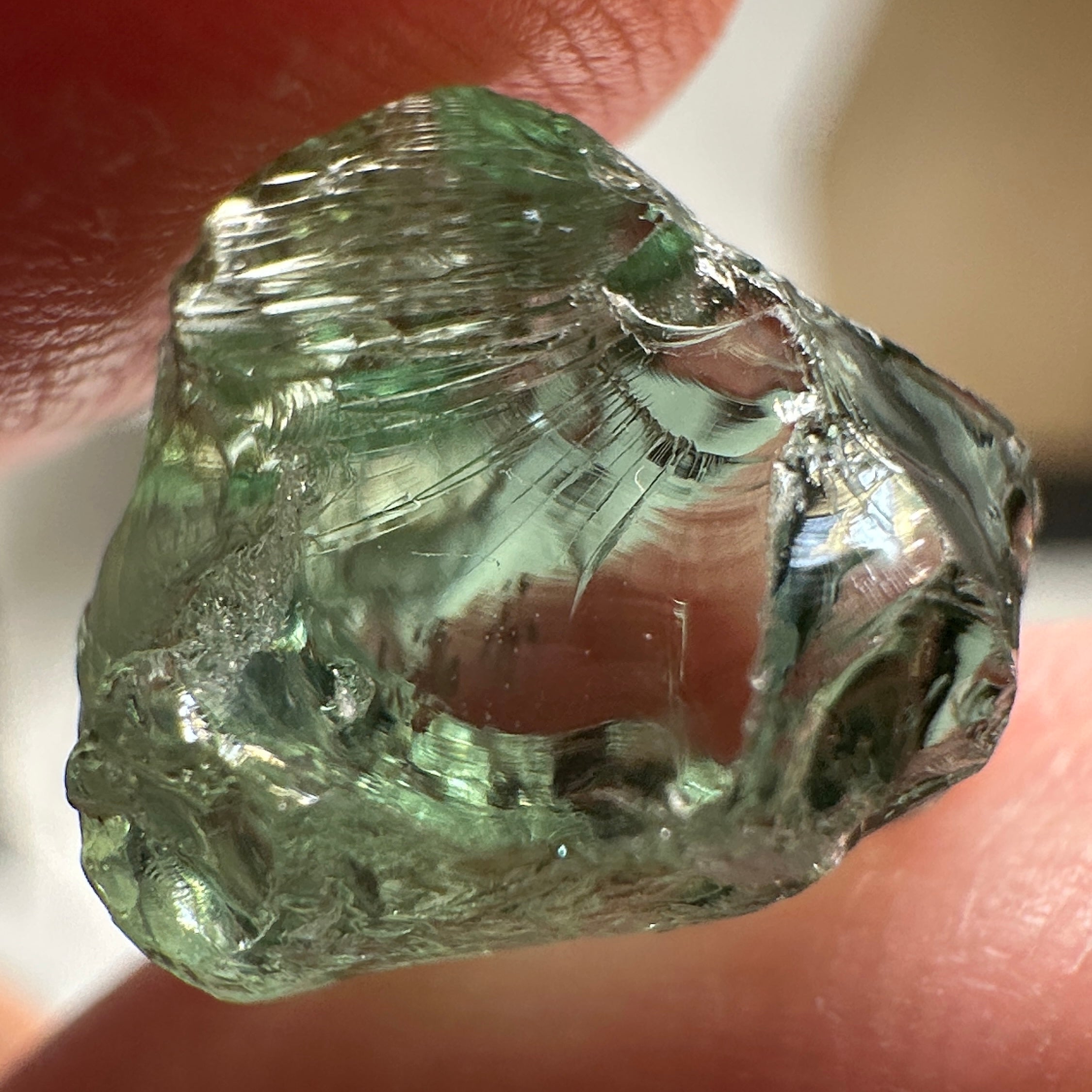 Apatite, 12.97ct, Tanzania, Untreated Unheated, slight inclusions, lily pad like, see photos