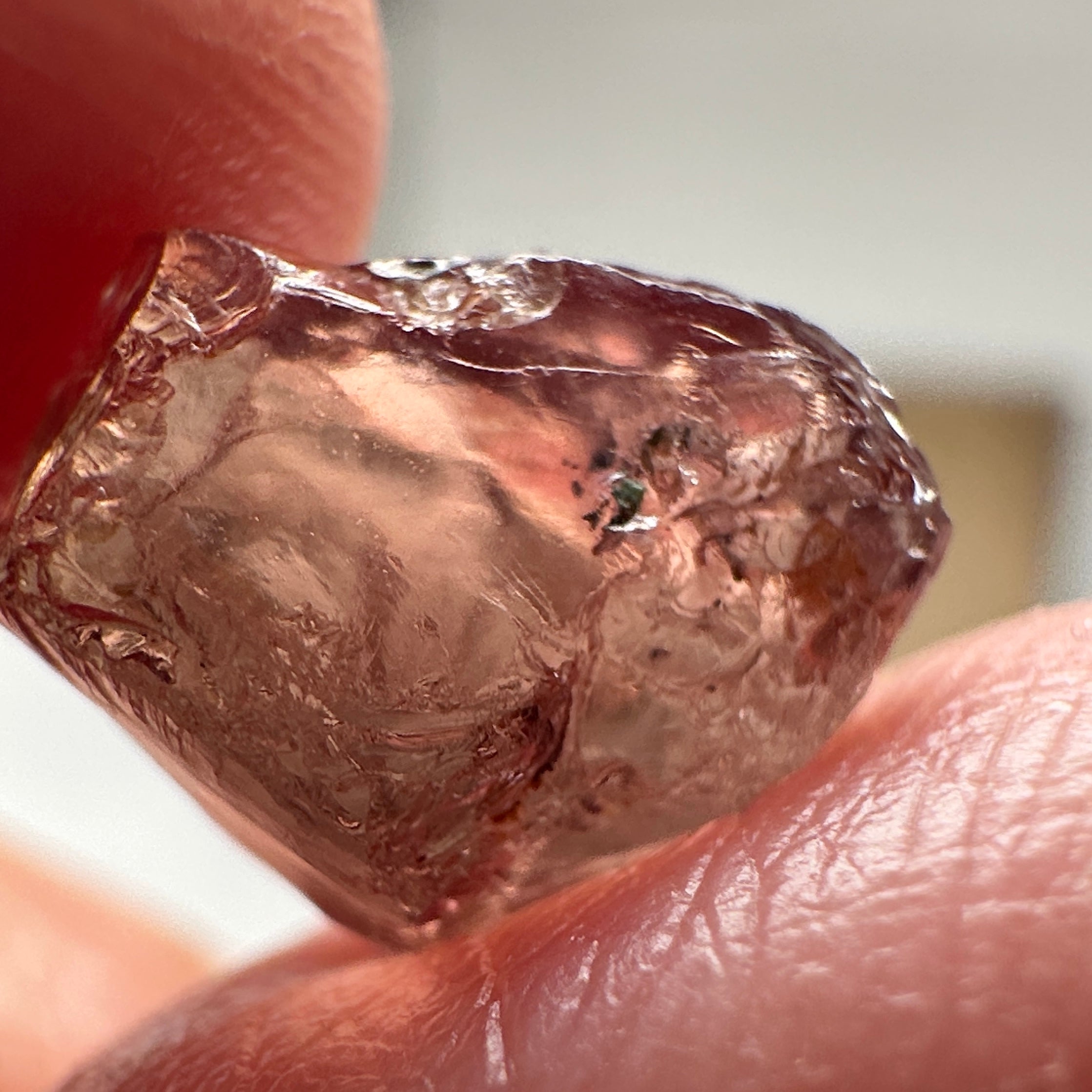 Peach Malaya Garnet, 9.06ct, vvs-if (no inclusions cracks or bubbles) with slight silk but clean to the unaided eye,  Unheated Untreated, Umba Valley Tanzania