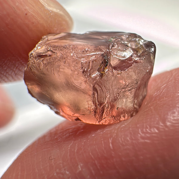 Peach Malaya Garnet, 9.06ct, vvs-if (no inclusions cracks or bubbles) with slight silk but clean to the unaided eye,  Unheated Untreated, Umba Valley Tanzania