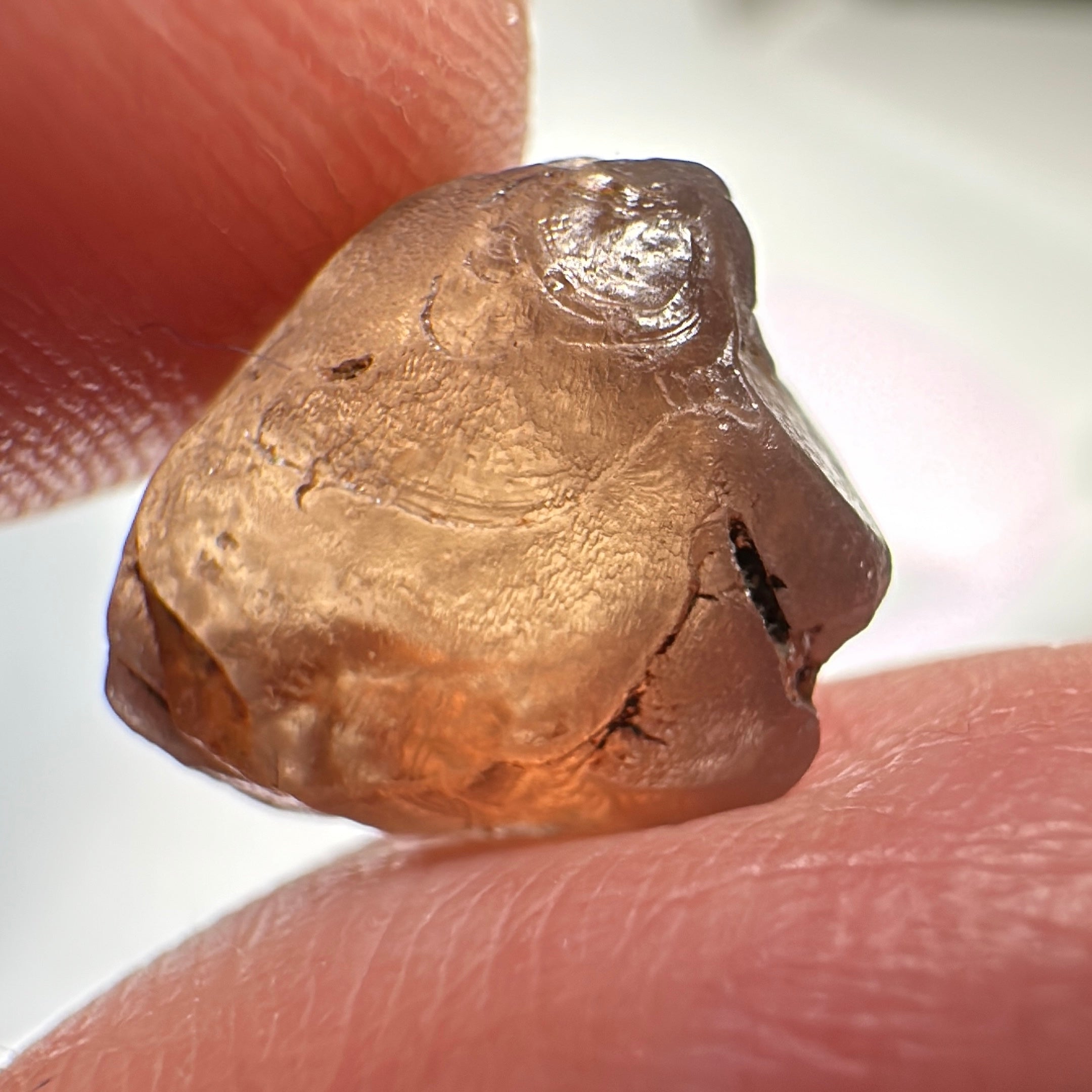 Peach Malaya Garnet, 8.40ct, vvs-if (no inclusions cracks or bubbles) with silk, Unheated Untreated, Umba Valley Tanzania. Shape is a little flat, see pictures to get the exact idea of depth