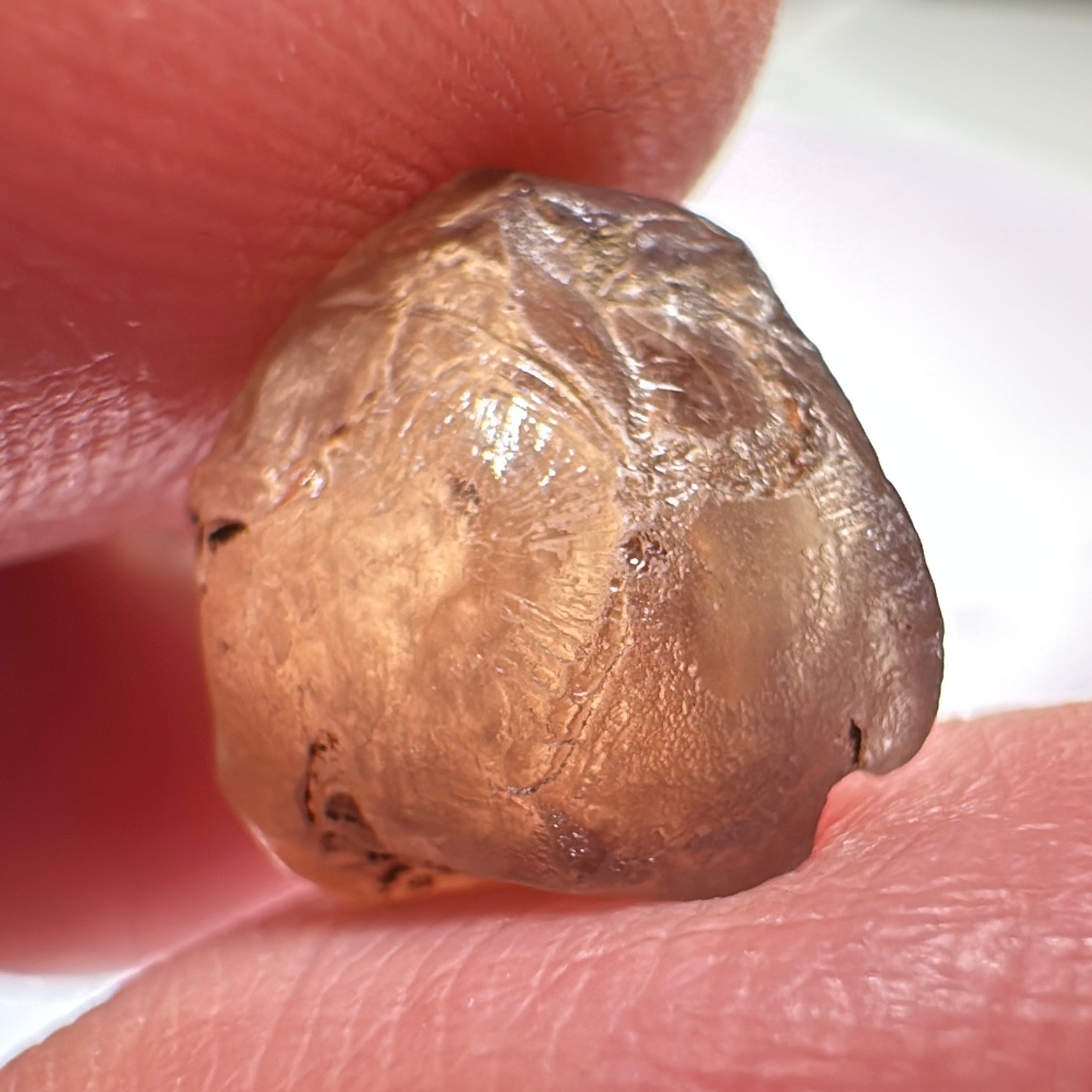 Peach Malaya Garnet, 8.40ct, vvs-if (no inclusions cracks or bubbles) with silk, Unheated Untreated, Umba Valley Tanzania. Shape is a little flat, see pictures to get the exact idea of depth