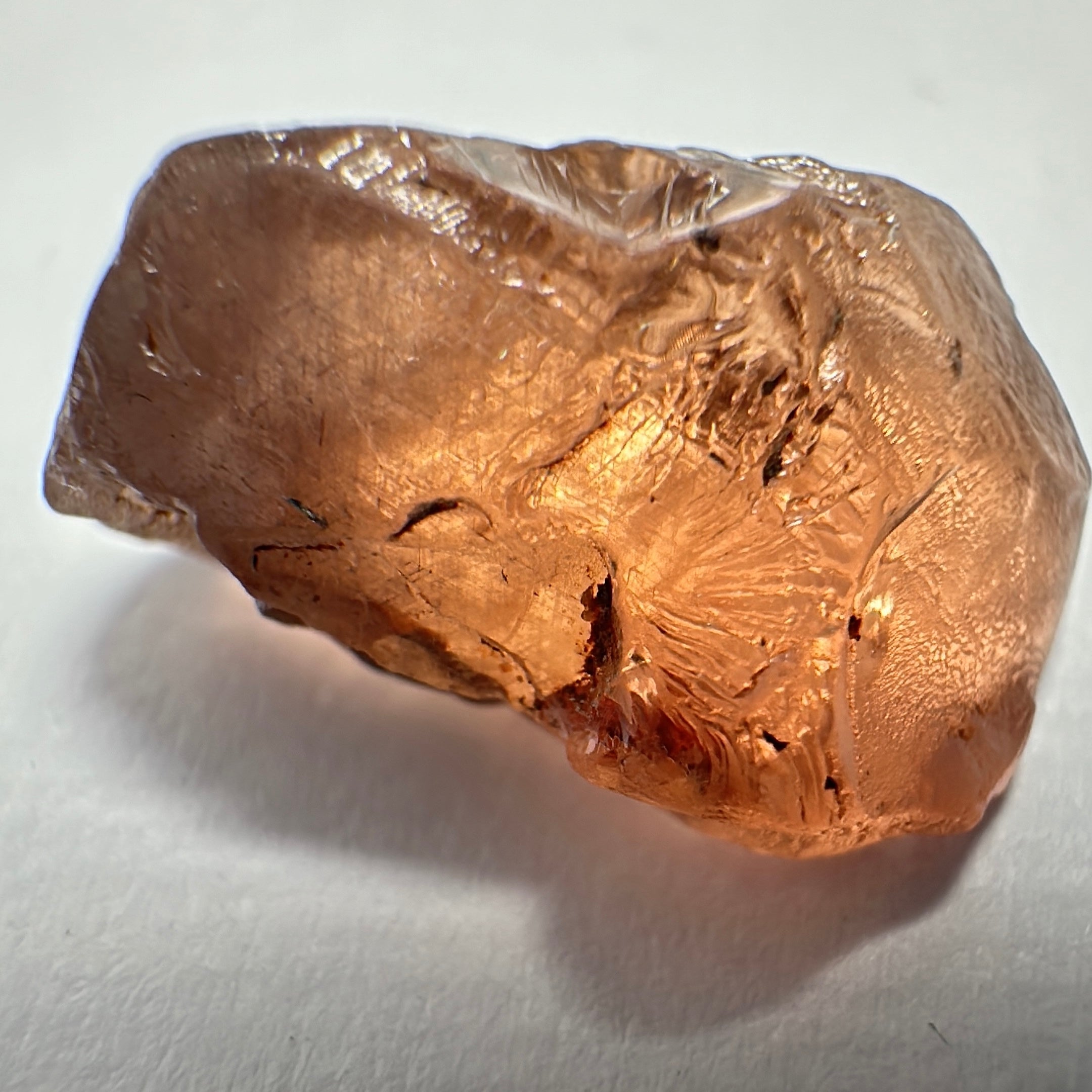 Peach Malaya Garnet, 8.43ct, vvs-if (no inclusions cracks or bubbles) with slight silk but clean to the unaided eye,  Unheated Untreated, Umba Valley Tanzania