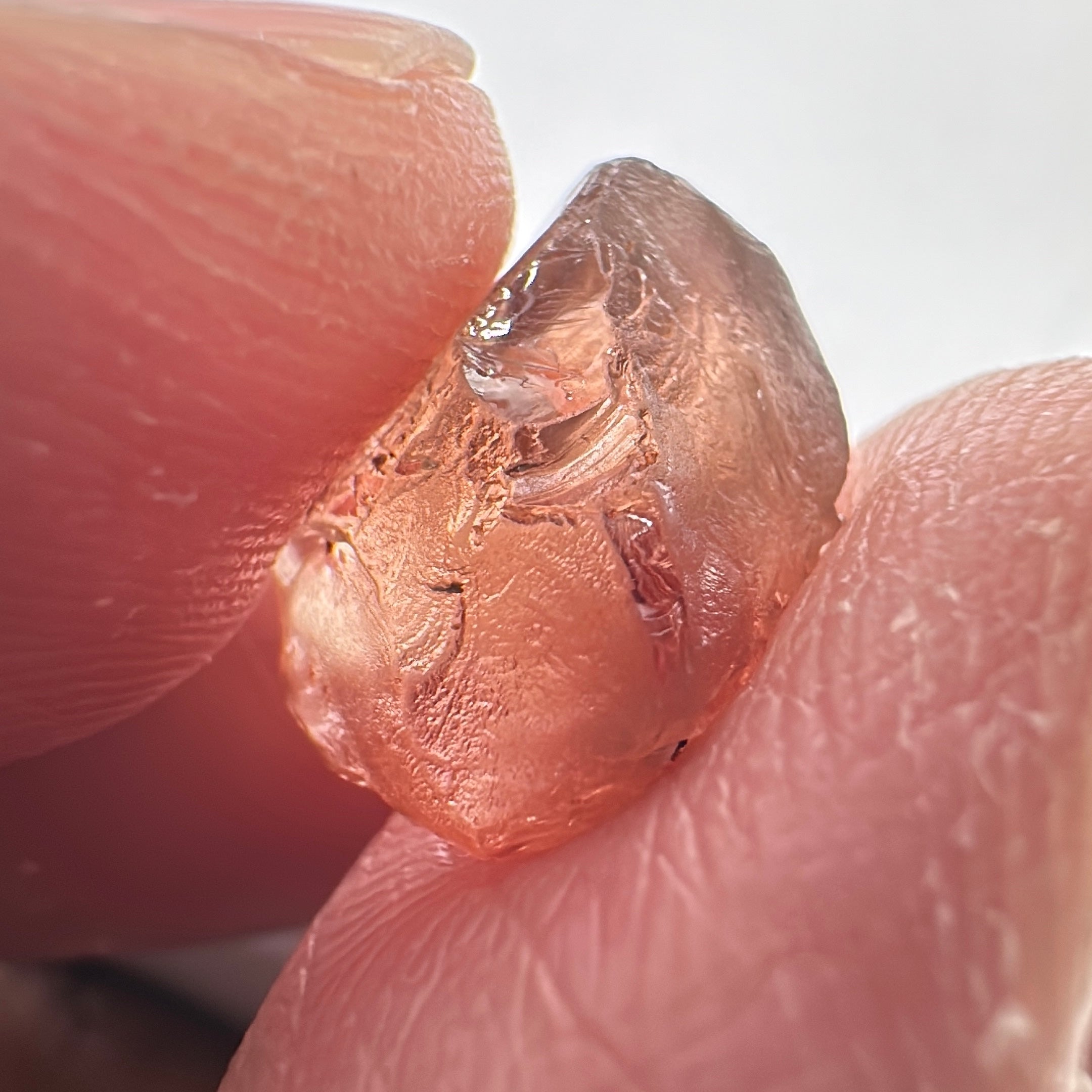 Peach Malaya Garnet, 8.43ct, vvs-if (no inclusions cracks or bubbles) with slight silk but clean to the unaided eye,  Unheated Untreated, Umba Valley Tanzania