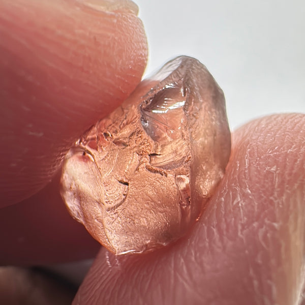 Peach Malaya Garnet, 8.43ct, vvs-if (no inclusions cracks or bubbles) with slight silk but clean to the unaided eye,  Unheated Untreated, Umba Valley Tanzania