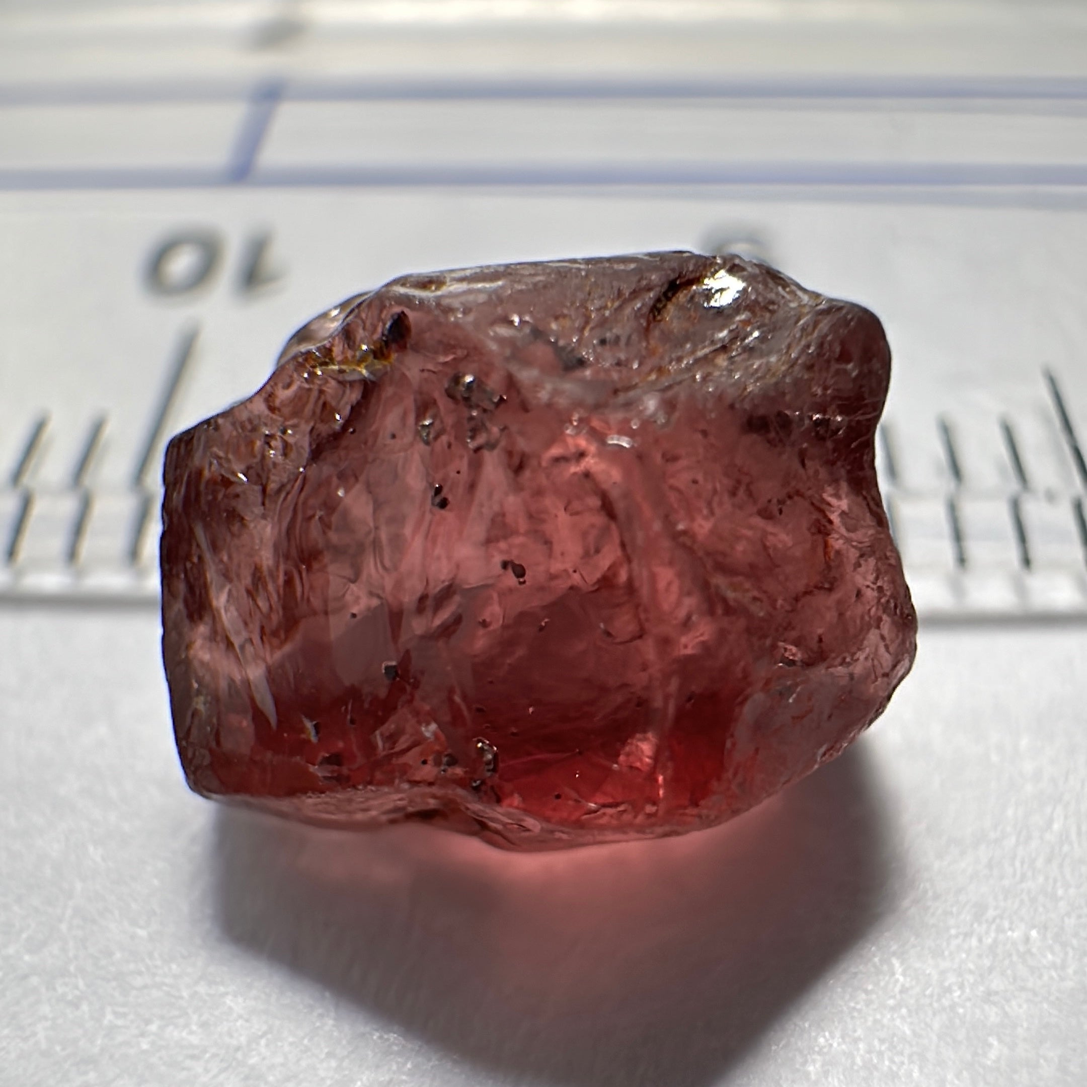 Malaya Garnet, 4.77ct, Tanzania, Untreated Unheated, spotty on the outside, see pictures