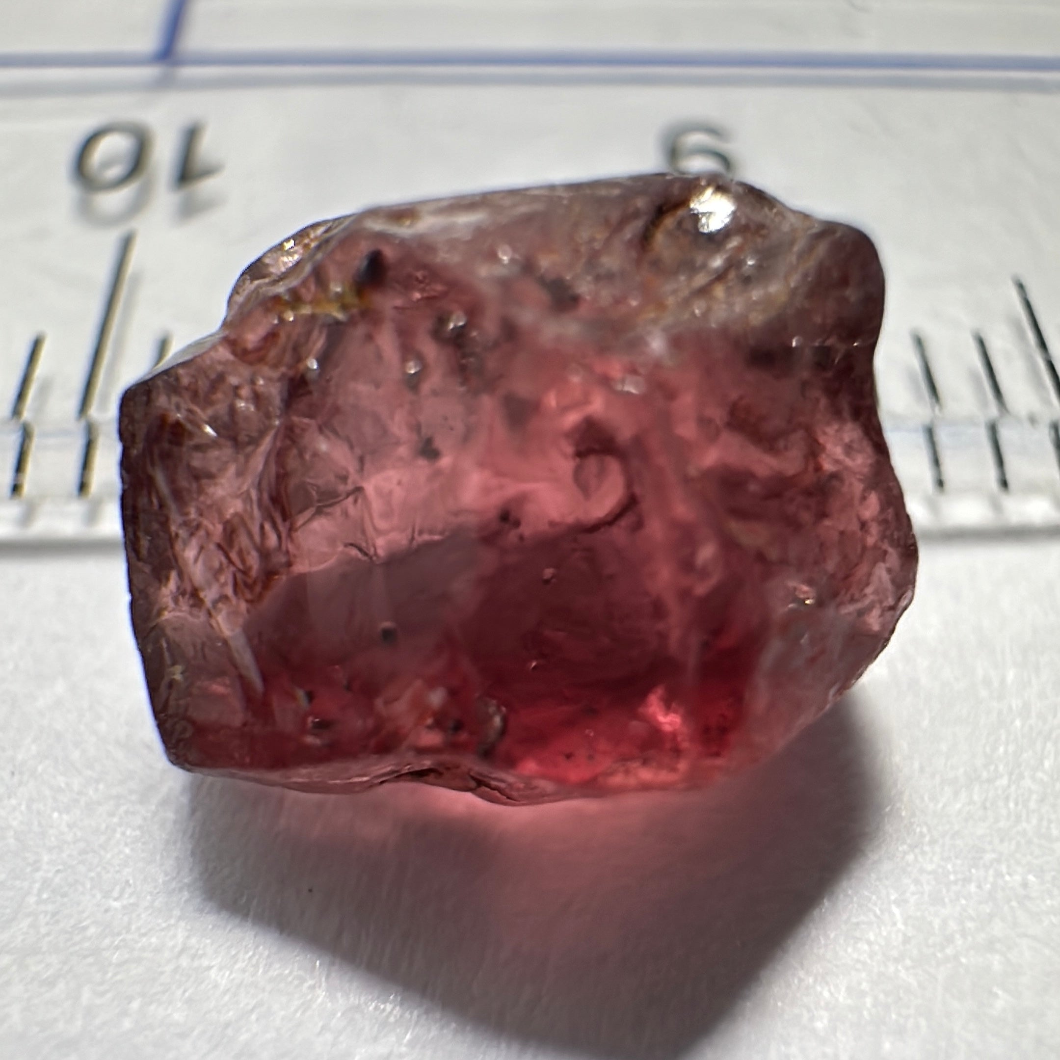 Malaya Garnet, 4.77ct, Tanzania, Untreated Unheated, spotty on the outside, see pictures