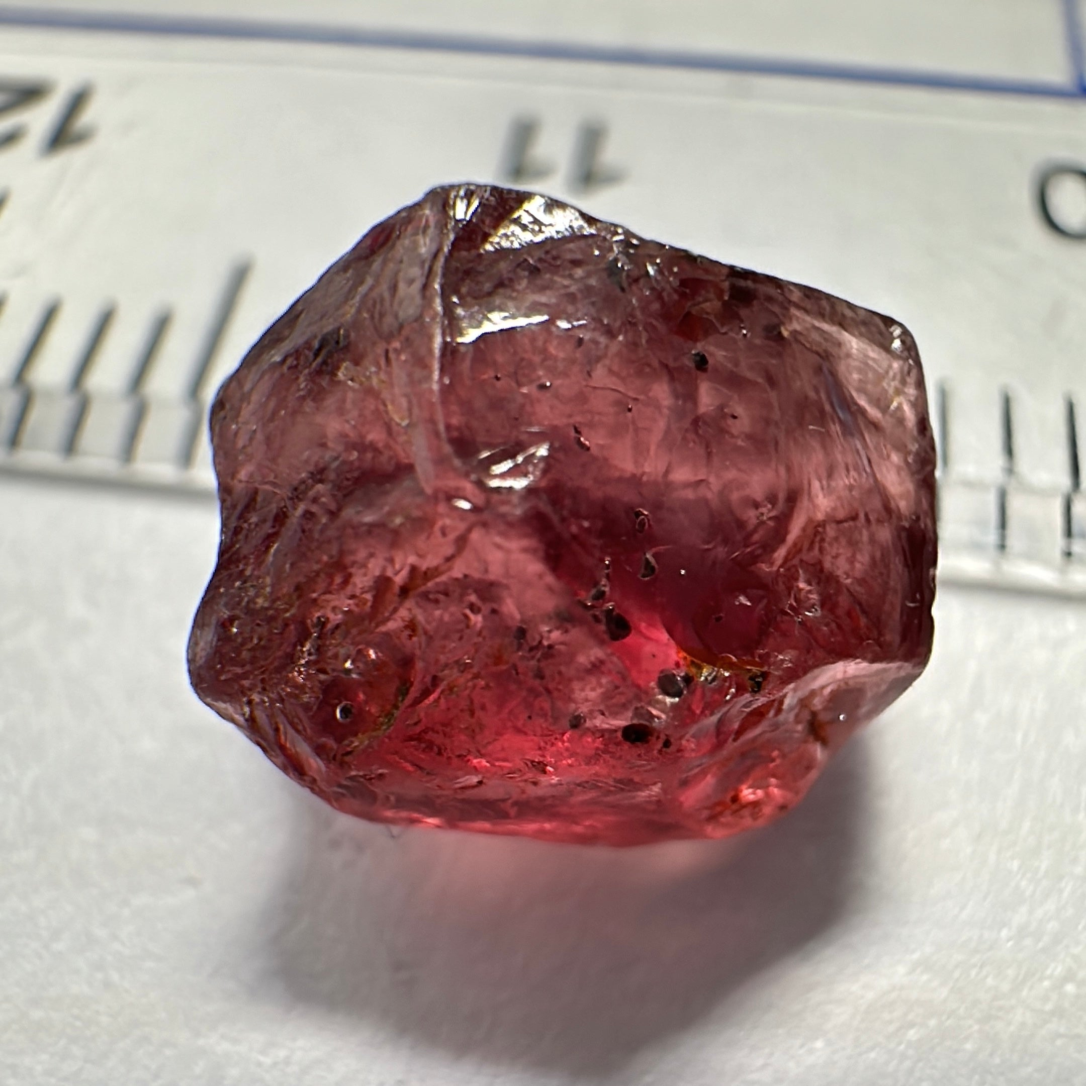 Malaya Garnet, 4.77ct, Tanzania, Untreated Unheated, spotty on the outside, see pictures