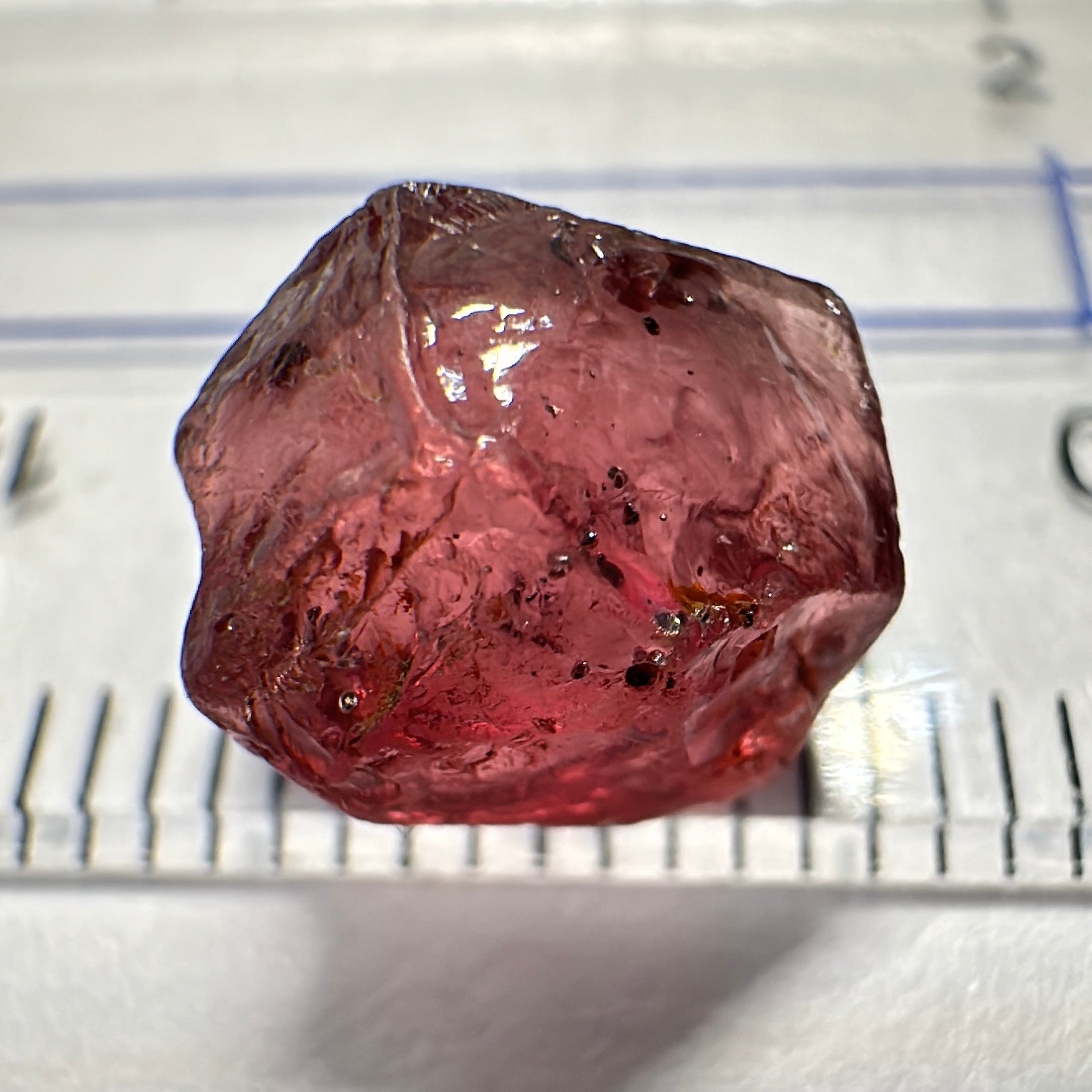 Malaya Garnet, 4.77ct, Tanzania, Untreated Unheated, spotty on the outside, see pictures