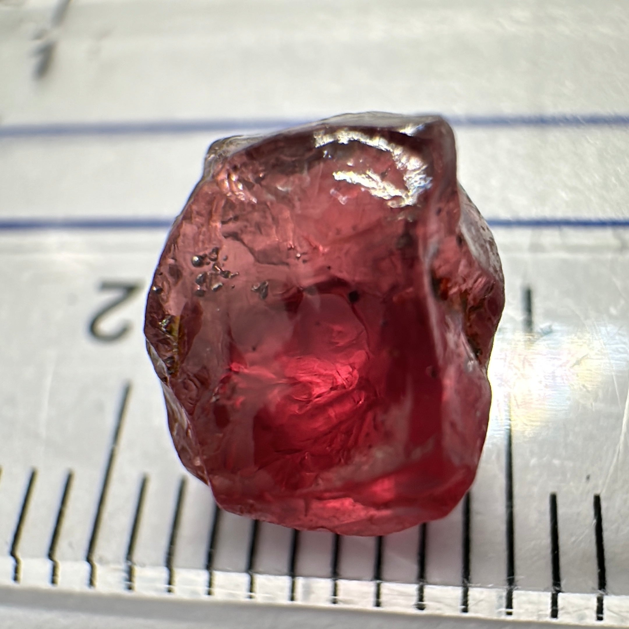 Malaya Garnet, 4.77ct, Tanzania, Untreated Unheated, spotty on the outside, see pictures