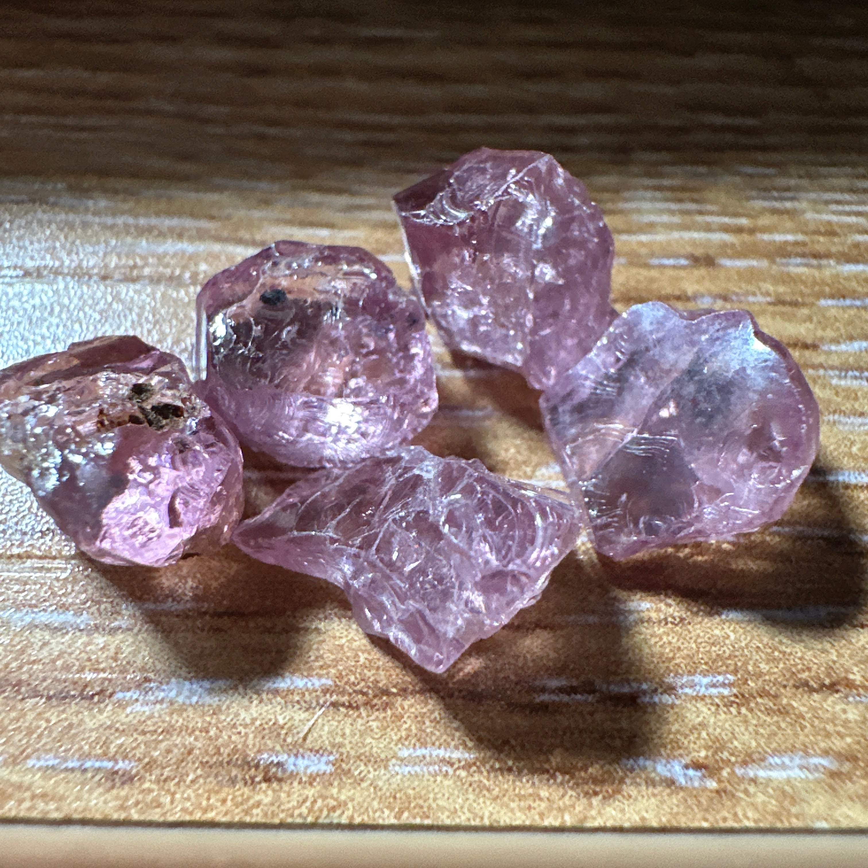 Dragon Garnet Lot, 17.81ct, 5pcs, 3.56ct average. Tanzania, Untreated Unheated, all are included stones but good as specimens