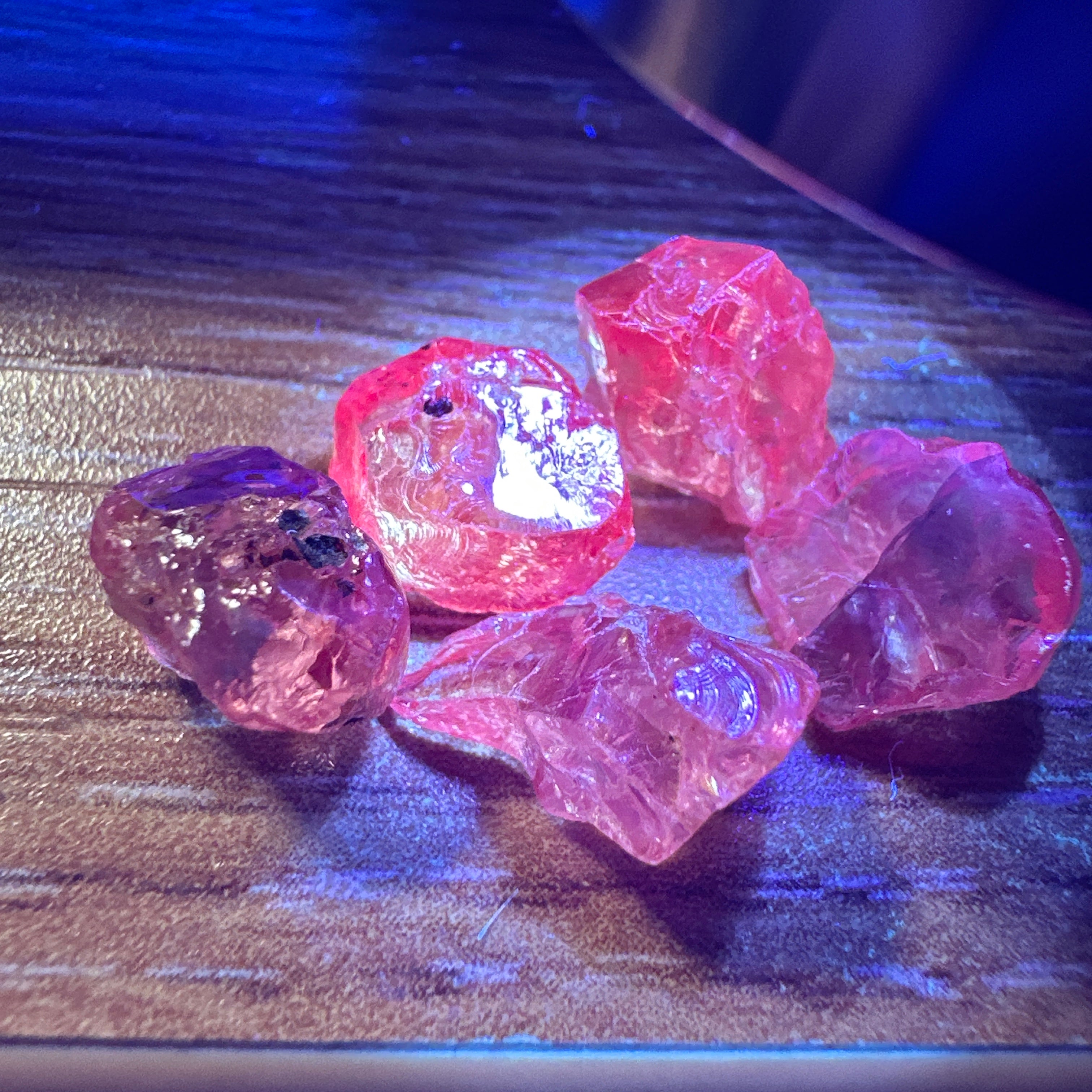 Dragon Garnet Lot, 17.81ct, 5pcs, 3.56ct average. Tanzania, Untreated Unheated, all are included stones but good as specimens