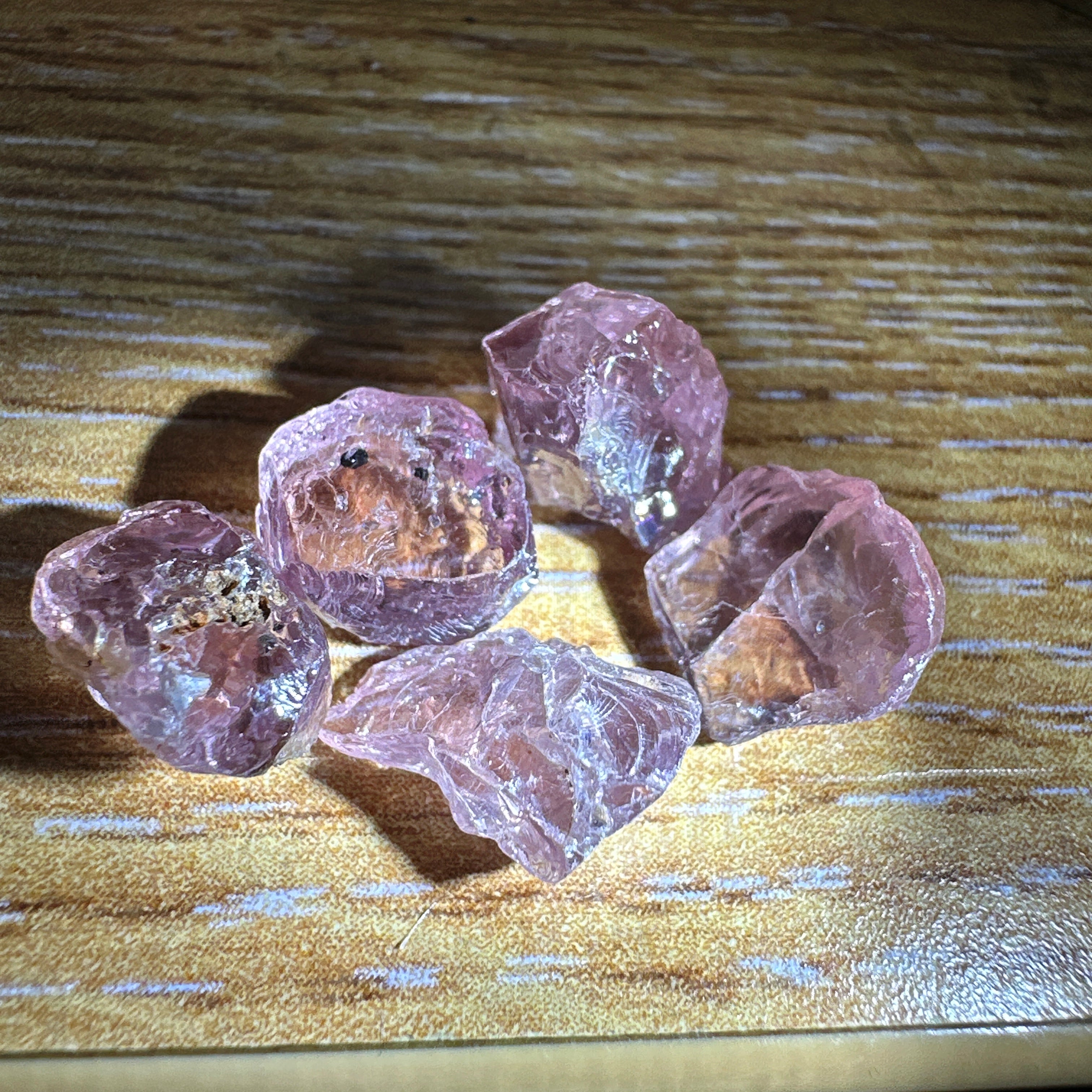 Dragon Garnet Lot, 17.81ct, 5pcs, 3.56ct average. Tanzania, Untreated Unheated, all are included stones but good as specimens