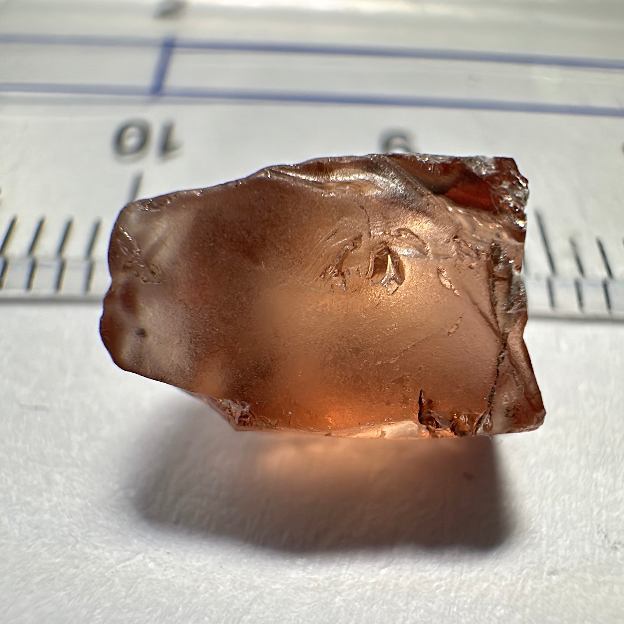 Peach Malaya Garnet, 5.10ct, vvs with very slight silk, slightly flattish shape, see pictures, Unheated Untreated, Umba Valley Tanzania