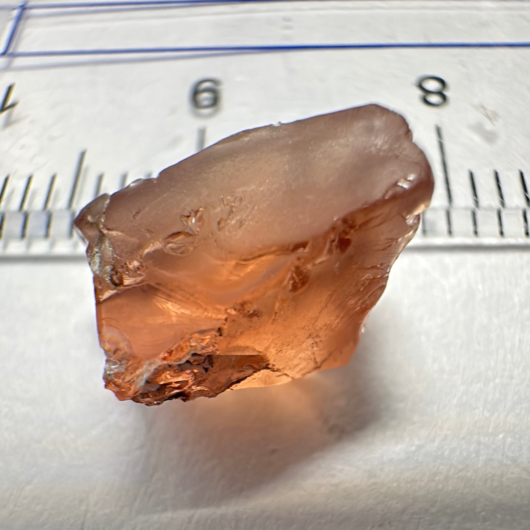 Peach Malaya Garnet, 5.10ct, vvs with very slight silk, slightly flattish shape, see pictures, Unheated Untreated, Umba Valley Tanzania