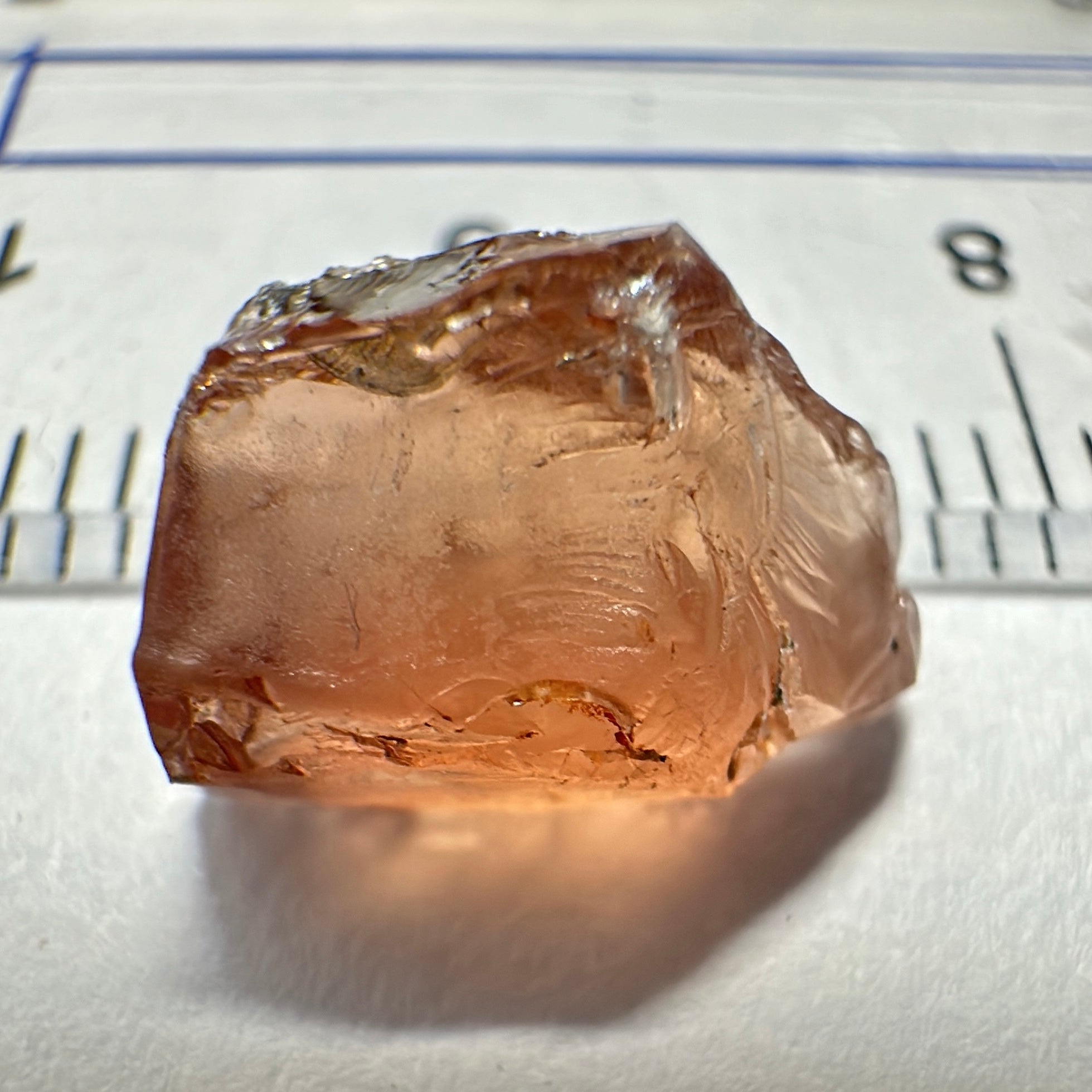 Peach Malaya Garnet, 5.10ct, vvs with very slight silk, slightly flattish shape, see pictures, Unheated Untreated, Umba Valley Tanzania