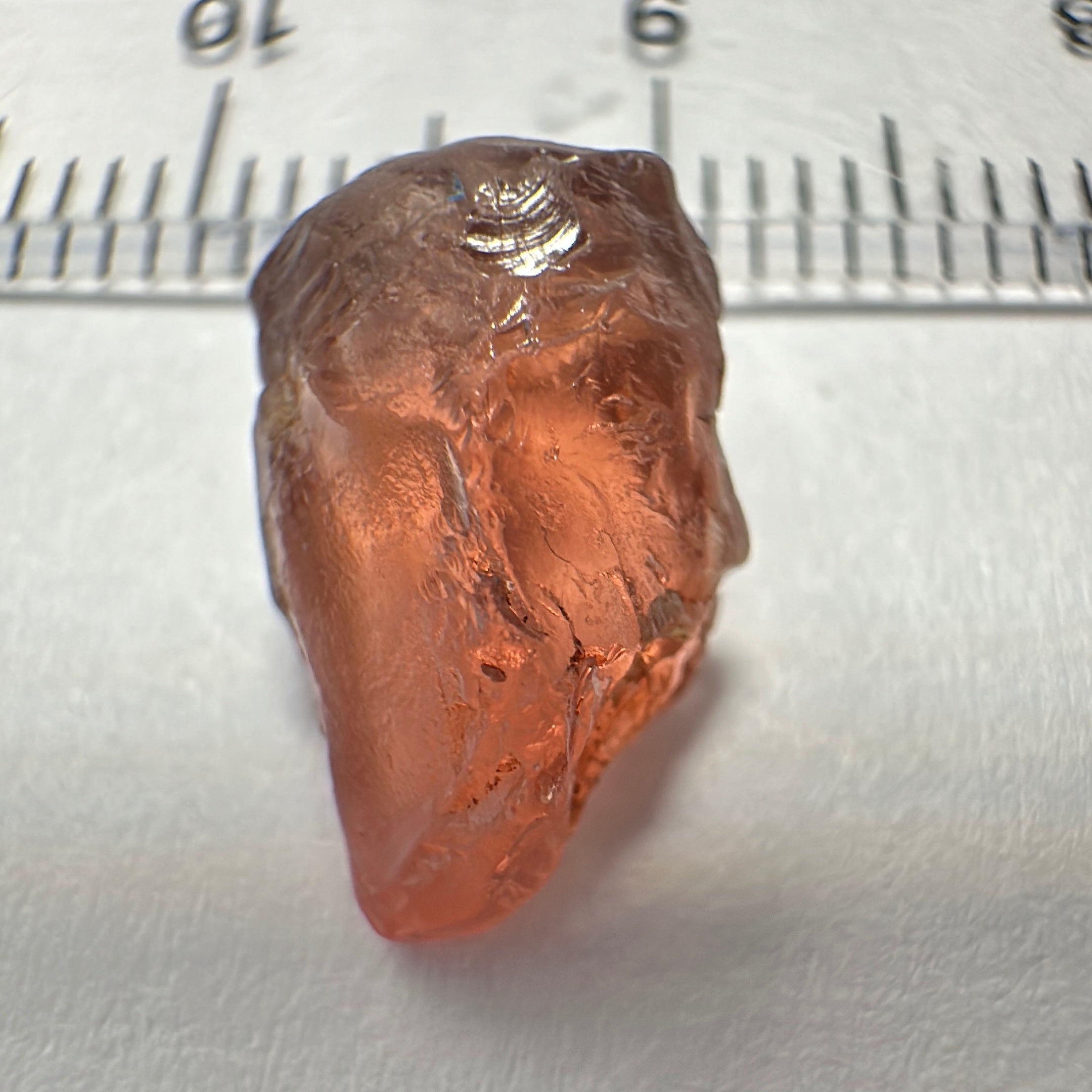 Peach Malaya Garnet, 6.41ct, vvs-if, Unheated Untreated, Umba Valley Tanzania