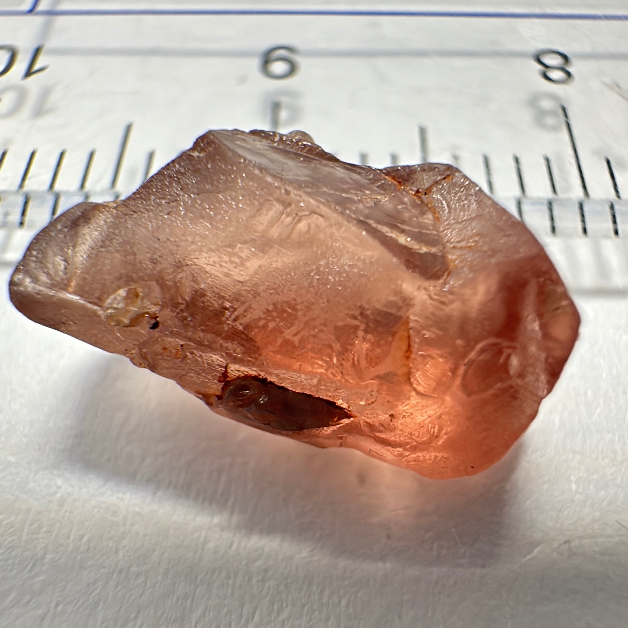 Peach Malaya Garnet, 6.41ct, vvs-if, Unheated Untreated, Umba Valley Tanzania