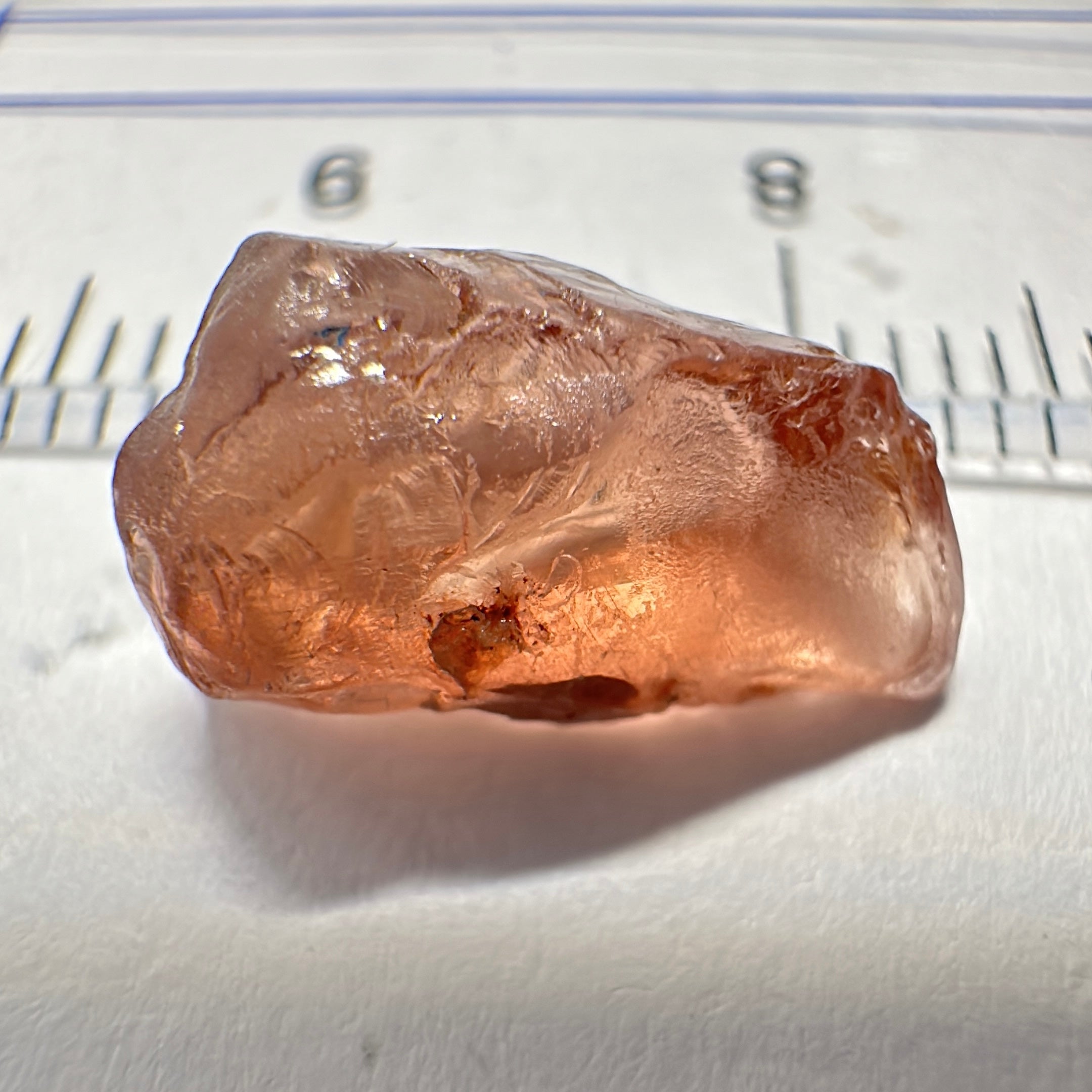 Peach Malaya Garnet, 6.41ct, vvs-if, Unheated Untreated, Umba Valley Tanzania