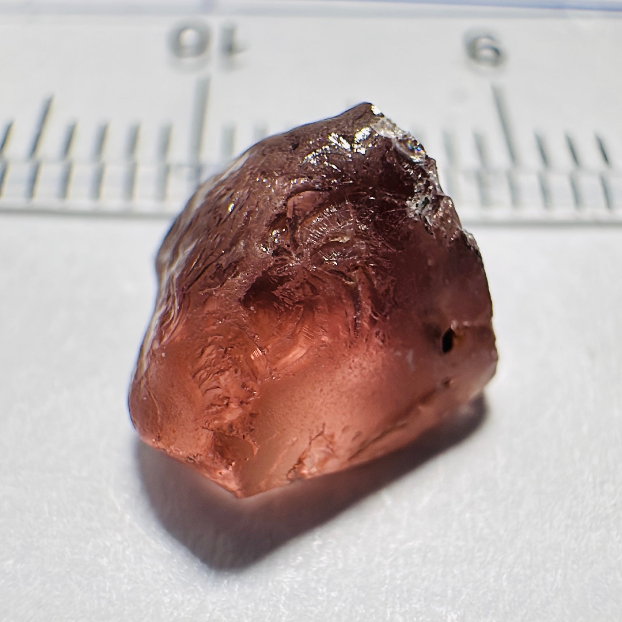 Peach Malaya Garnet, 4.11ct, slight skin issue, comes off in faceting, see pictures, rest is just silky, Unheated Untreated, Umba Valley Tanzania