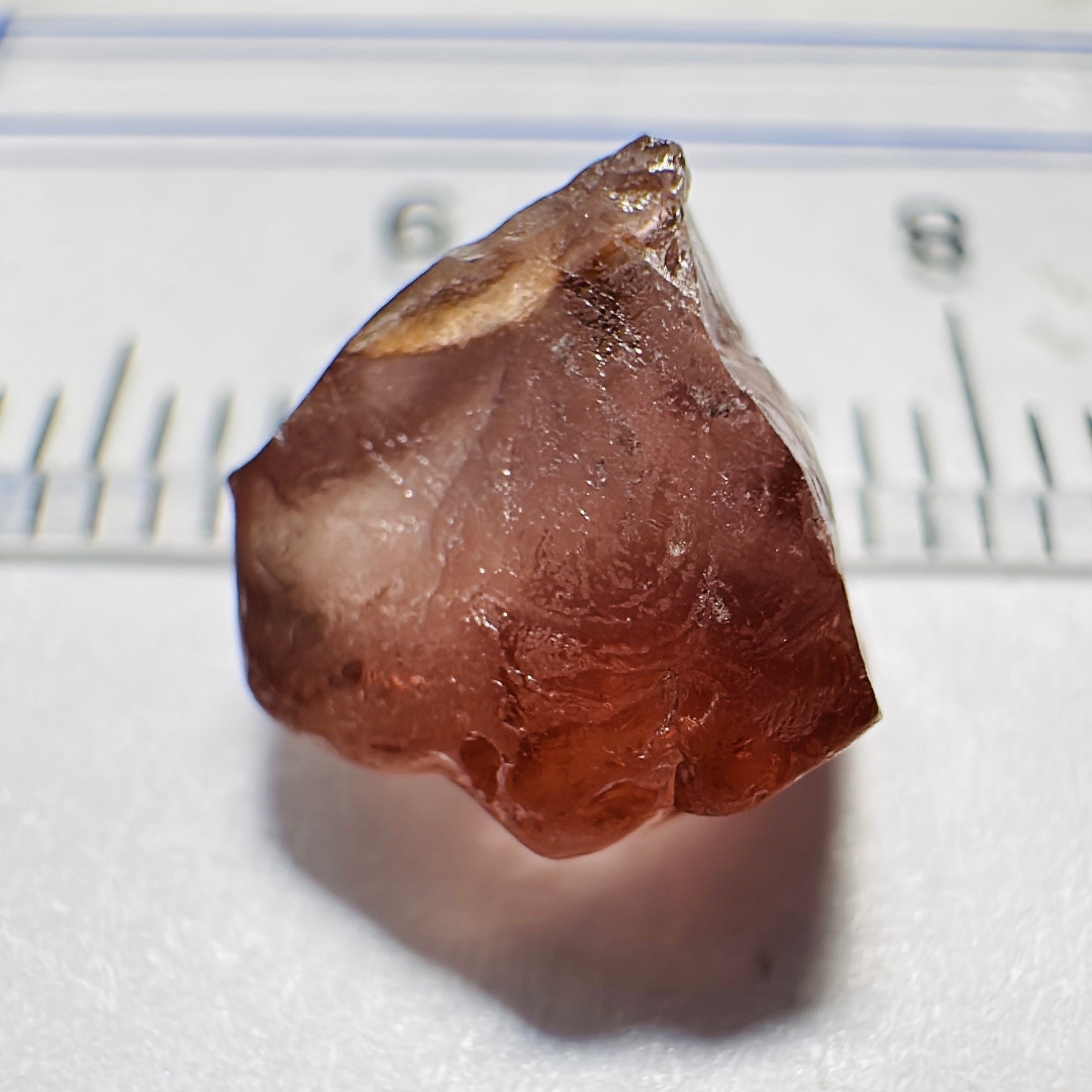 Peach Malaya Garnet, 4.11ct, slight skin issue, comes off in faceting, see pictures, rest is just silky, Unheated Untreated, Umba Valley Tanzania